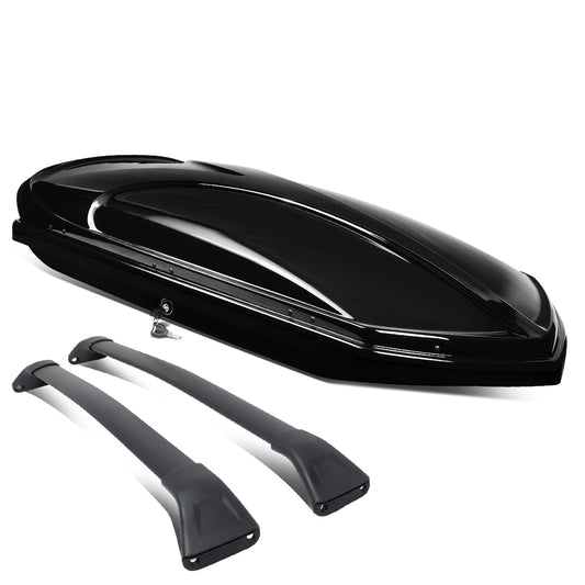 PORTAEQUIPAJE ROOF RACK CROSS BARS + CARGO ROOF BOX - 17-18 MAZDA CX-5 - BOLTS ONTO OEM ROOF RAILS ONLY - BLACK