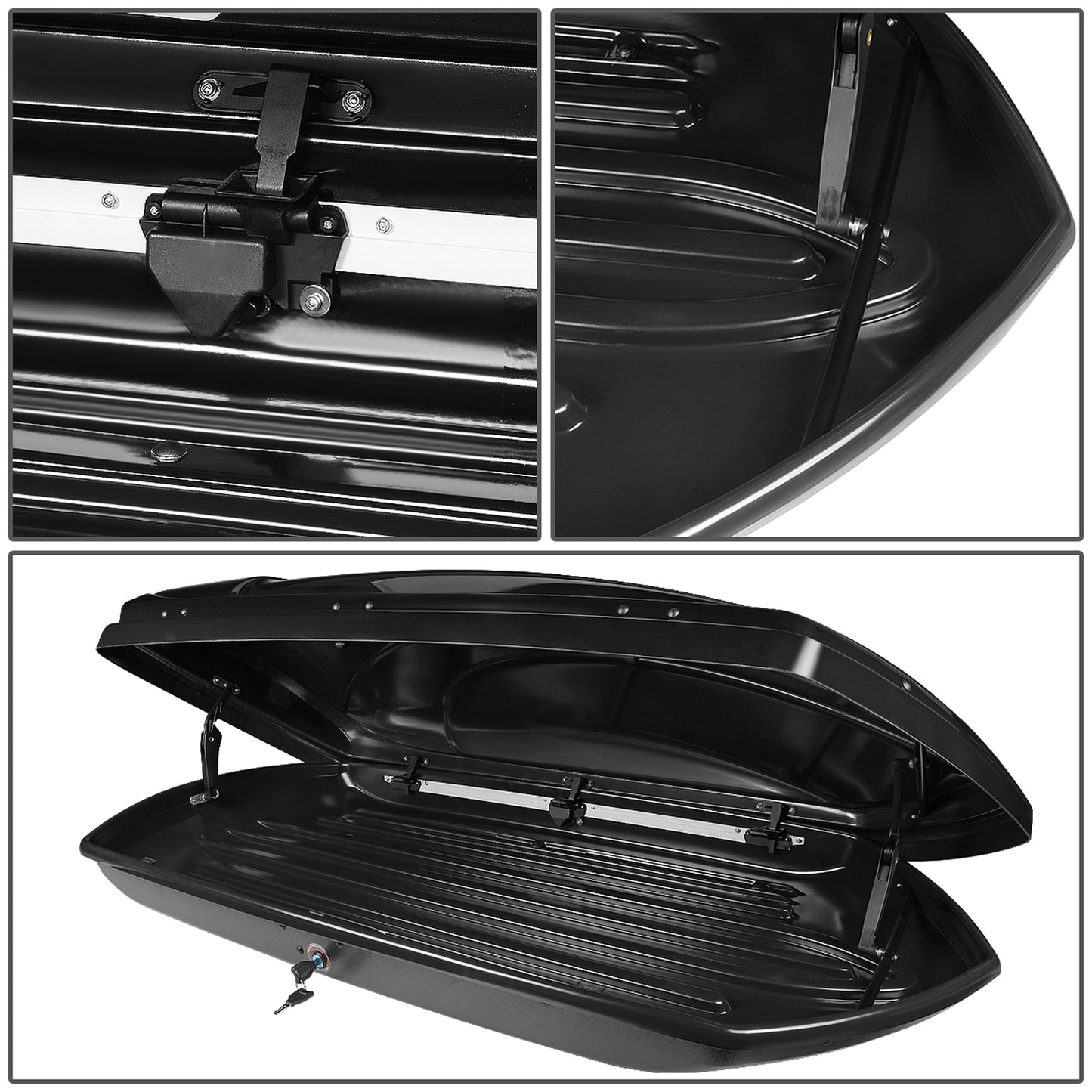 PORTAEQUIPAJE ROOF RACK CROSS BARS + CARGO ROOF BOX - 17-18 MAZDA CX-5 - BOLTS ONTO OEM ROOF RAILS ONLY - BLACK