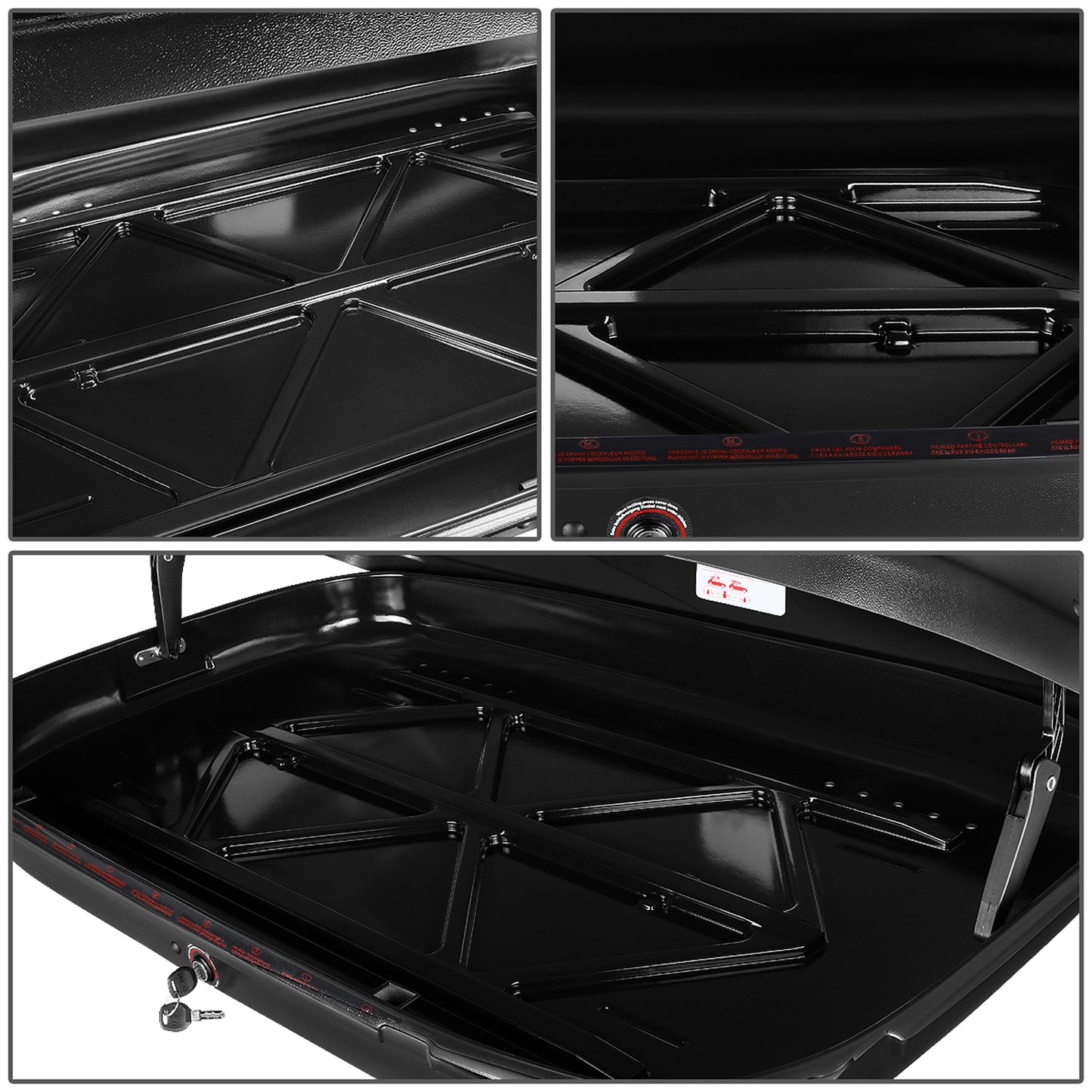 PORTAEQUIPAJE ROOF RACK CARGO ROOF BOX - UNIVERSAL - 133CM - 330L - 110 LBS - ATTACHES TO VEHICLES WITH CROSS BARS ONLY - TEXTURE BLACK