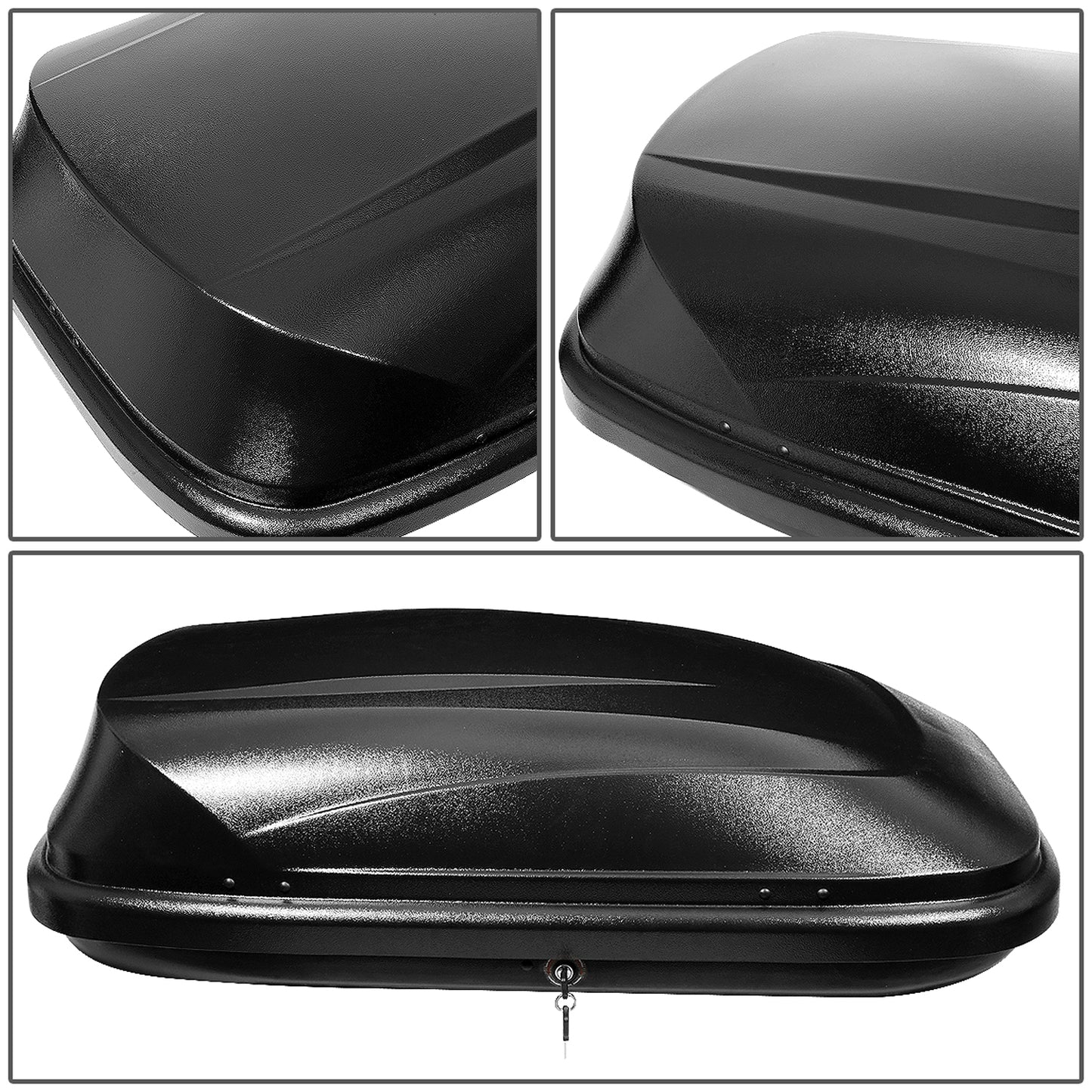 PORTAEQUIPAJE ROOF RACK CARGO ROOF BOX - UNIVERSAL - 133CM - 330L - 110 LBS - ATTACHES TO VEHICLES WITH CROSS BARS ONLY - TEXTURE BLACK
