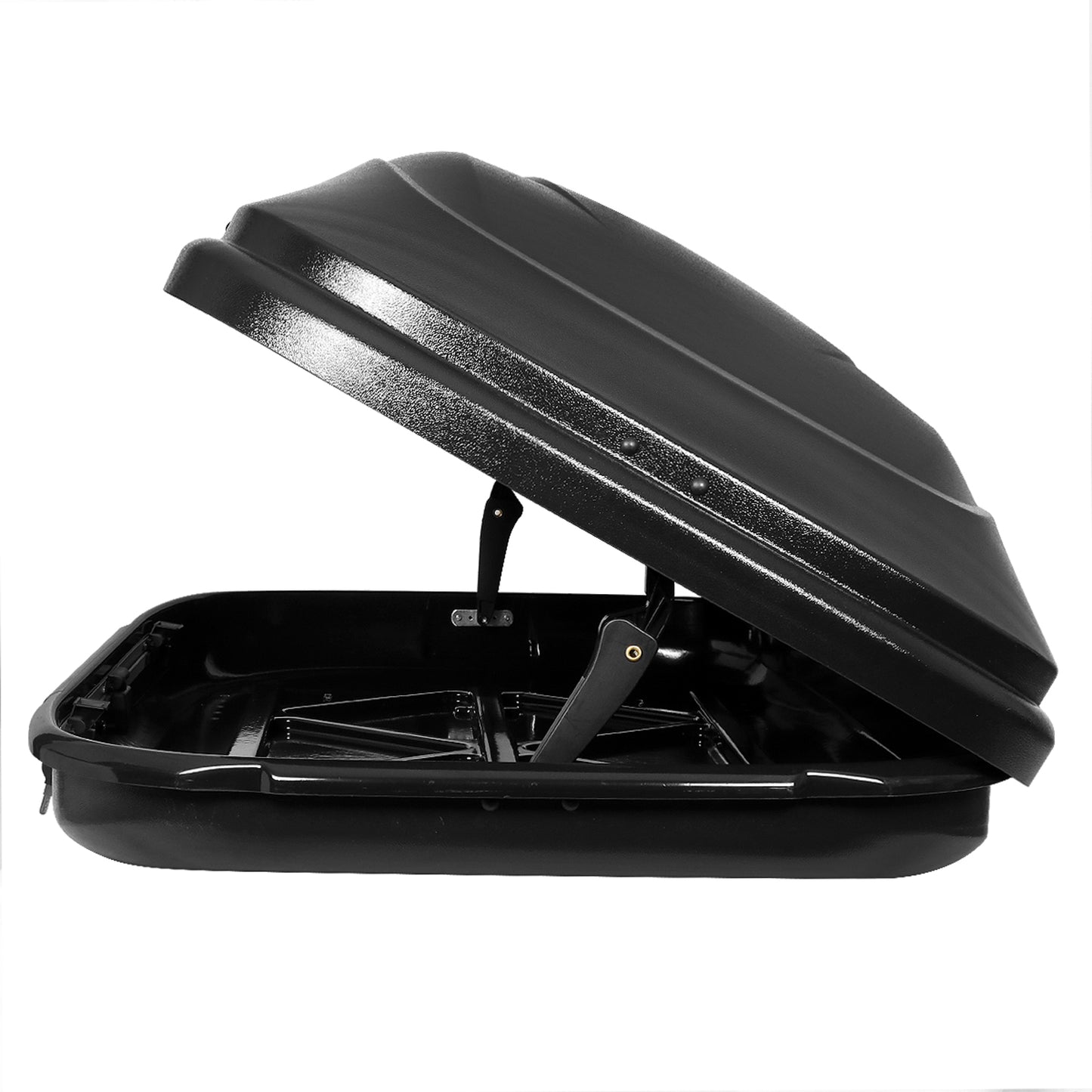 PORTAEQUIPAJE ROOF RACK CARGO ROOF BOX - UNIVERSAL - 133CM - 330L - 110 LBS - ATTACHES TO VEHICLES WITH CROSS BARS ONLY - TEXTURE BLACK