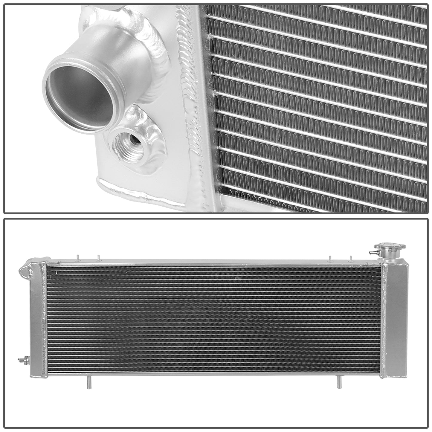 RADIADOR DE ALUMINIO RADIATOR - 3 ROWS - 91-01 JEEP CHEROKEE I6 / 95-00 JEEP CHEROKEE SE SPORT I4 / 91-92 JEEP COMANCHE 4.0L I6