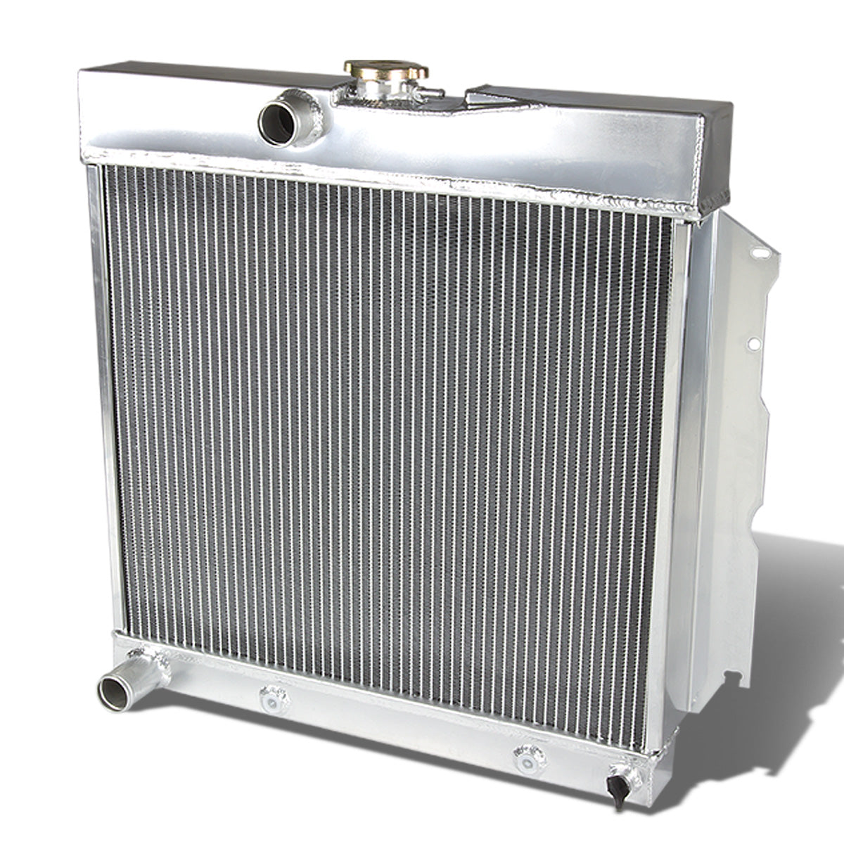 RADIADOR DE ALUMINIO RADIATOR - 2 ROWS - 65-66 DODGE DART, PLYMOUTH VALIANT / 66-69 CHAVRGER / 65-69 CORONET / 63-67 FURY, BELVEDERE / 65-67 SATELLITE - FITS AUTOMATIC / MANUAL TRASMISSION MODELS W/ 4.5L-7.2L 273 - 440 CU. IN. A, LA, HEMI, MAGNUM V8