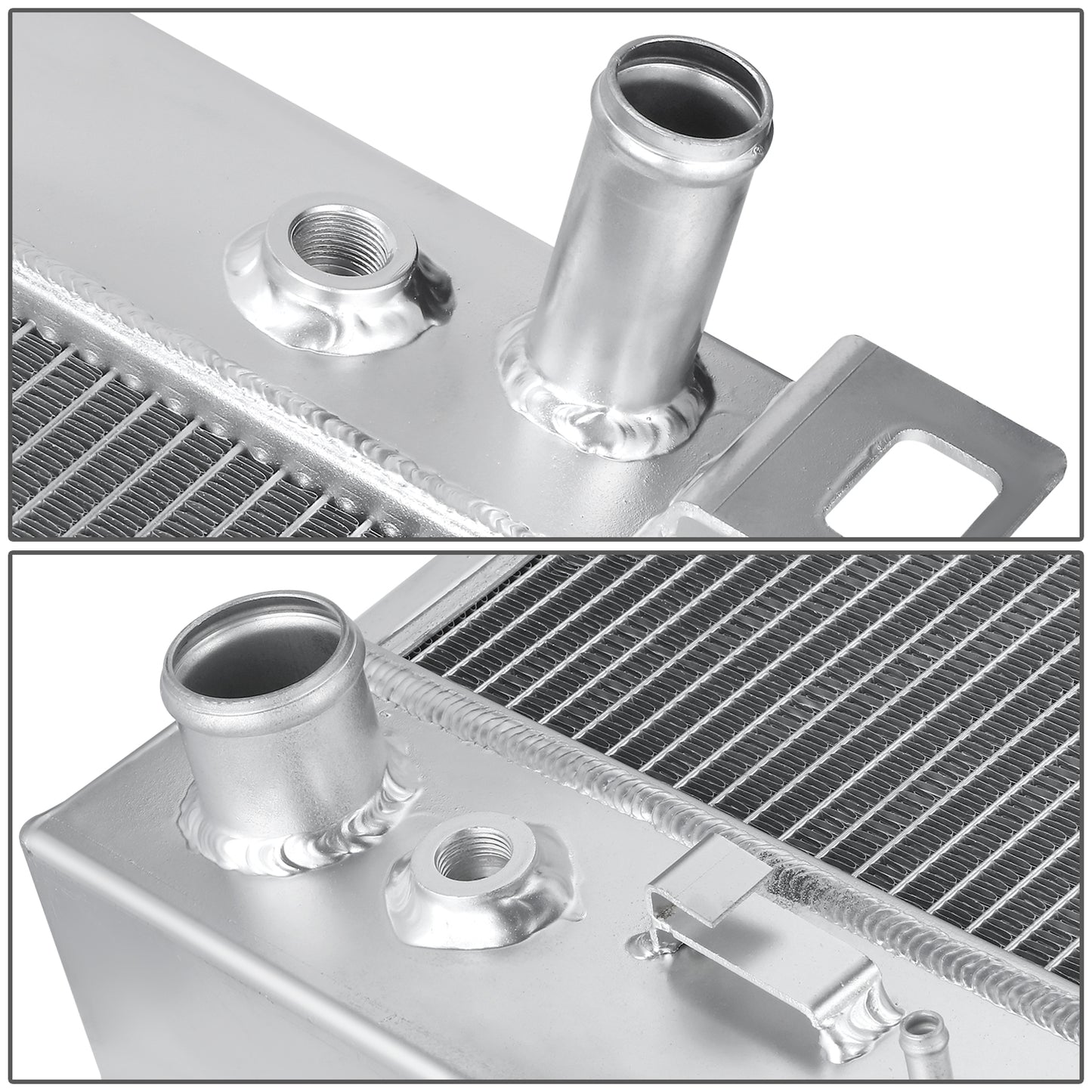RADIADOR DE ALUMINIO RADIATOR - 99-14 CHEVY SILVERADO GMC SIERRA - 4 ROW 34"WIDE - ALUMINUM - METALLIC