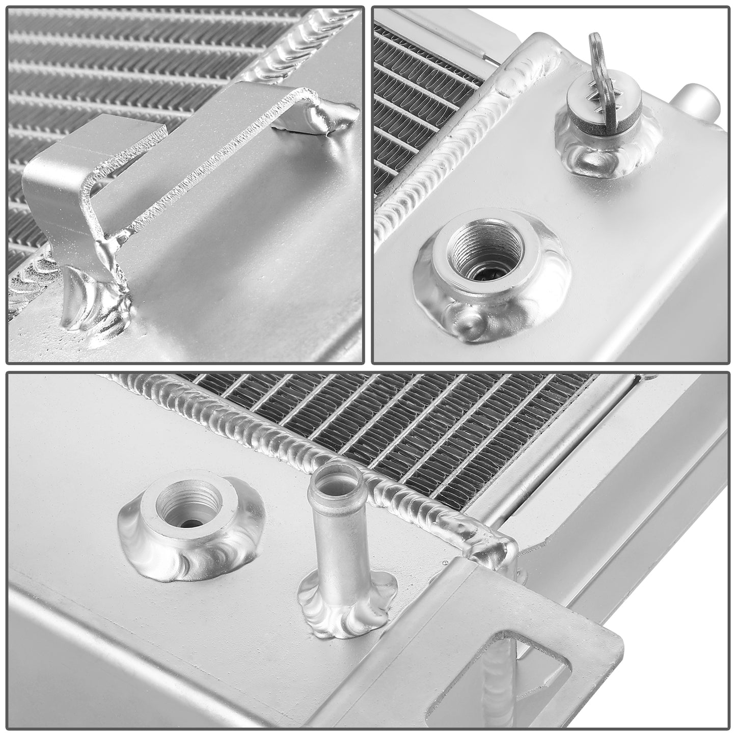 RADIADOR DE ALUMINIO RADIATOR - 99-14 CHEVY SILVERADO GMC SIERRA - 4 ROW 34"WIDE - ALUMINUM - METALLIC