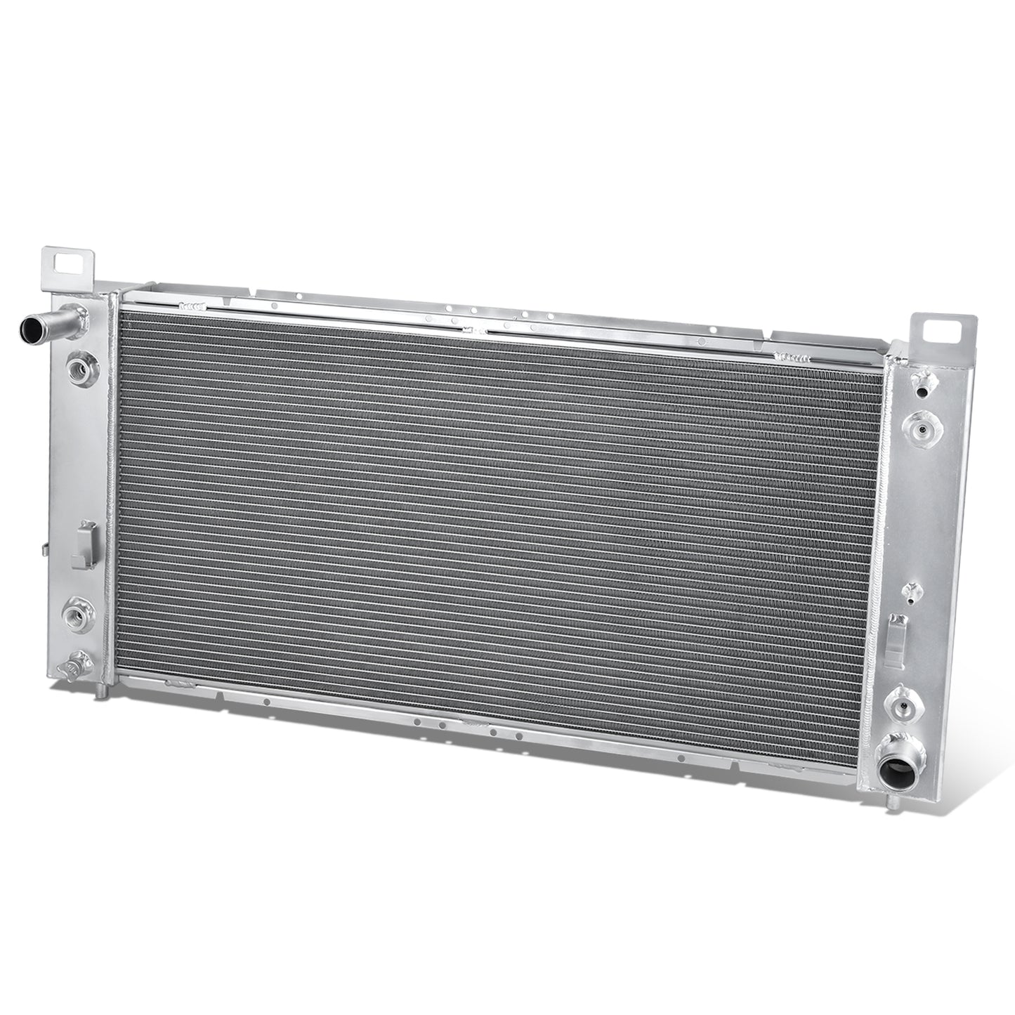RADIADOR DE ALUMINIO RADIATOR - 99-14 CHEVY SILVERADO GMC SIERRA - 4 ROW 34"WIDE - ALUMINUM - METALLIC
