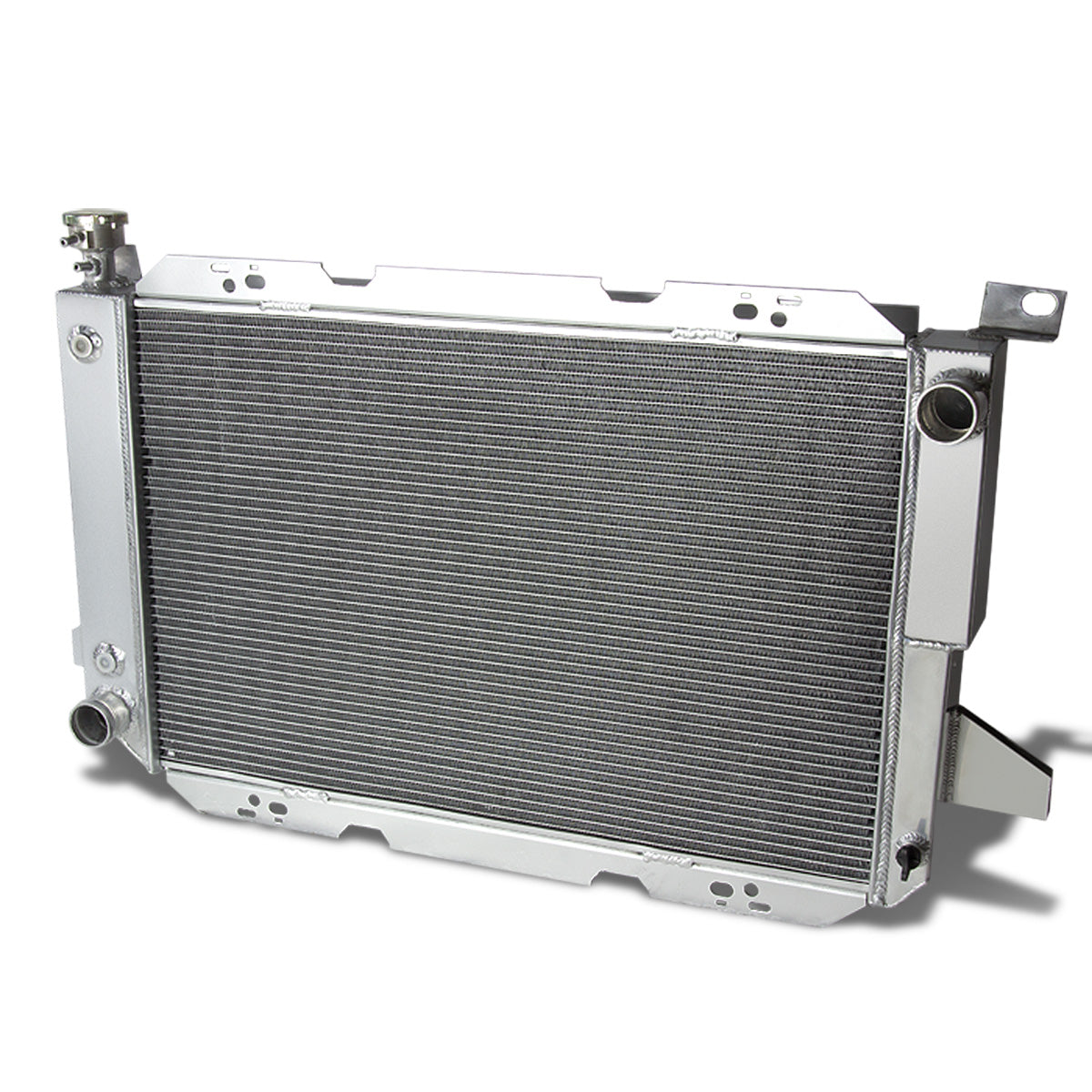 RADIADOR DE ALUMINIO RADIATOR - 3 ROWS - 85-96 FORD F-150, F-250, F SUPER DUTY, FORD BRONCO - FITS MANUAL TRANSMISSION MODELS WITH 5.0L, 5.8L, 7.5L V8 ENGINES ONLY - DOES NOT FIT DIESEL MODELS