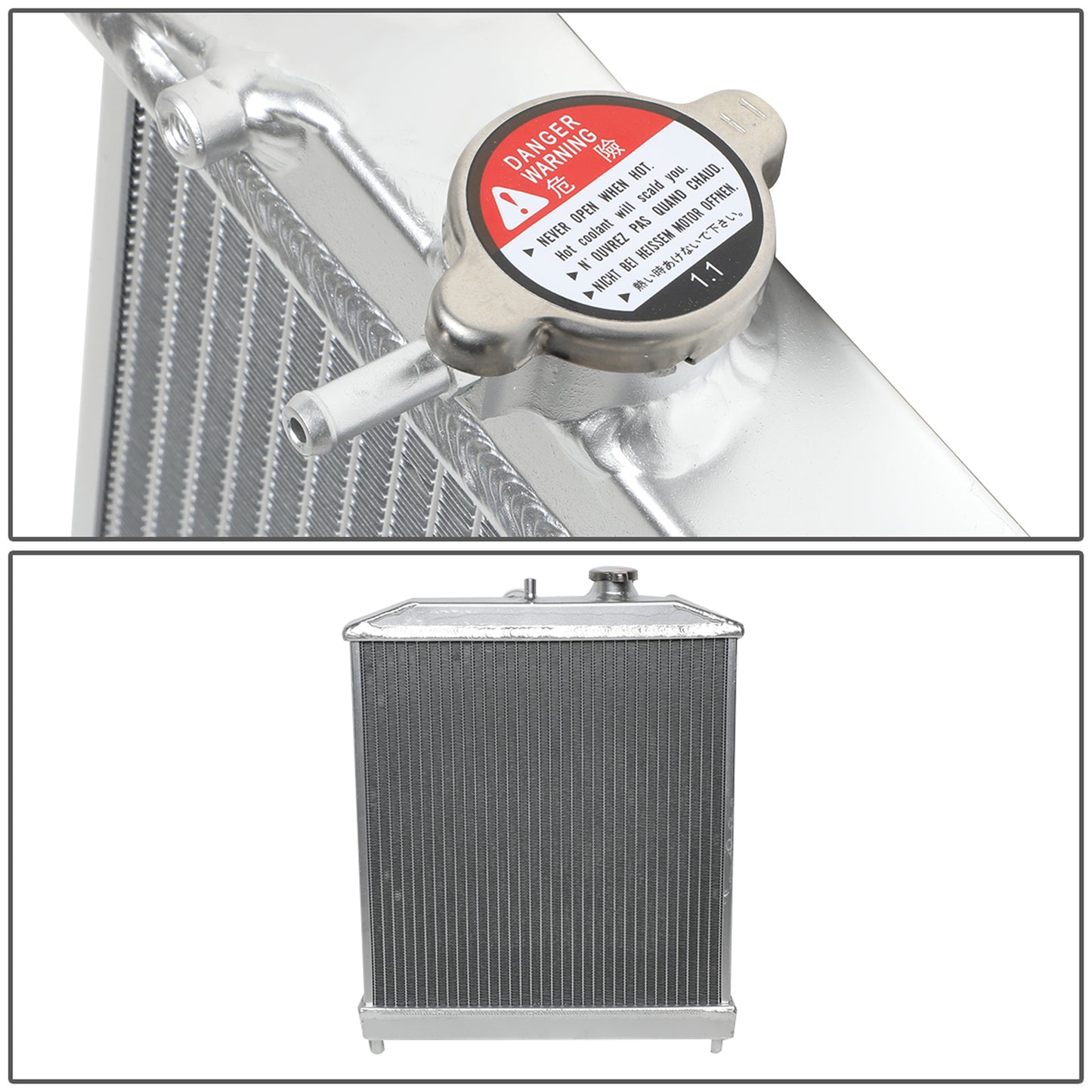 RADIADOR DE ALUMINIO RADIATOR - 1 ROWS - 92-00 HONDA CIVIC MT / 93-97 HONDA DEL SOL MT / 94-01 ACURA INTEGRA MT - ALL MANUAL TRANSMISSION ONLY