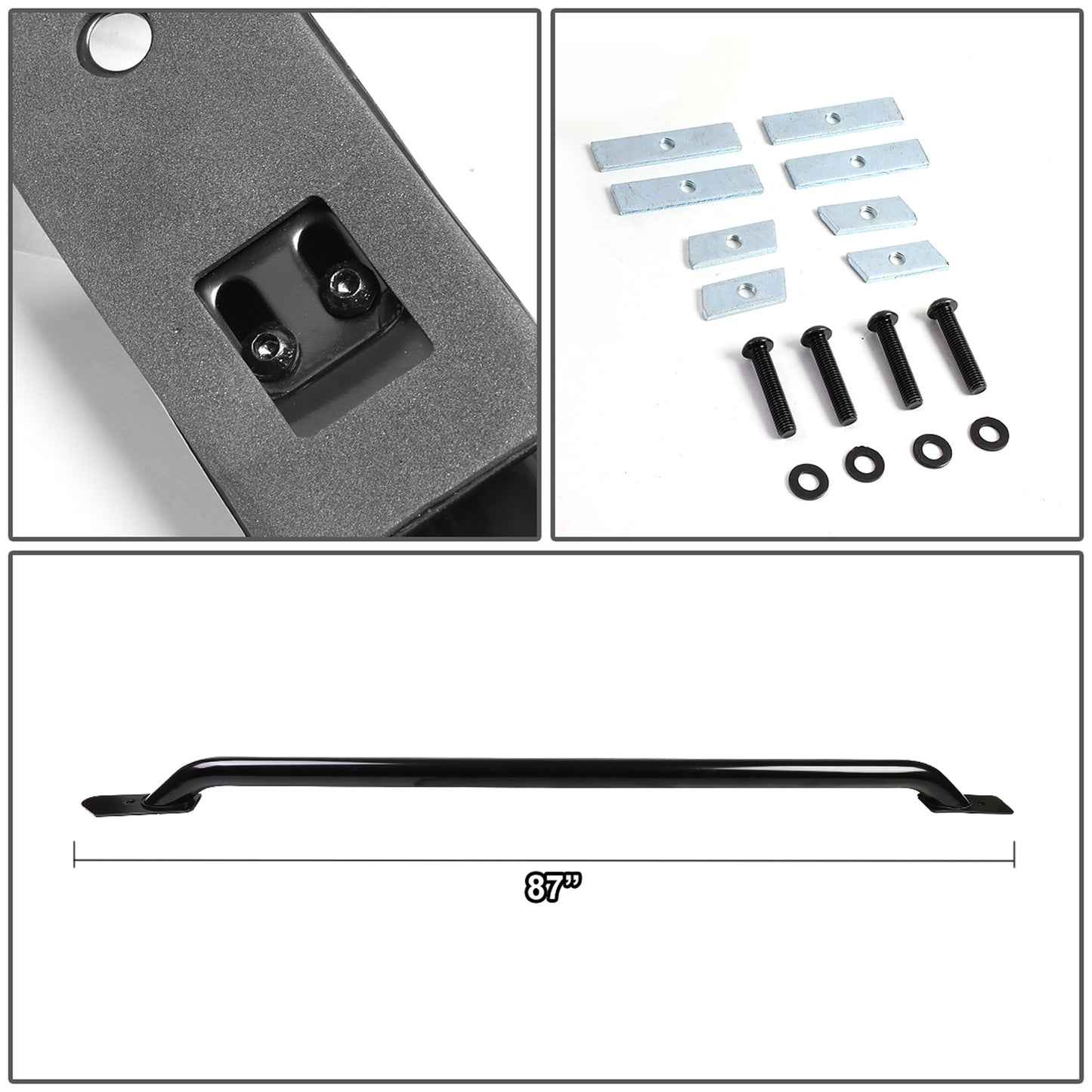 PORTAEQUIPAJE BED RAILS - 14-17 CHEVY SILVERADO 1500, GMC SIERRA 1500 8FT BED / 15-17 CHEVY SILVERADO 2500, 3500HD, GMC SIERRA 2500, 3500HD 8FT BED - BLACK