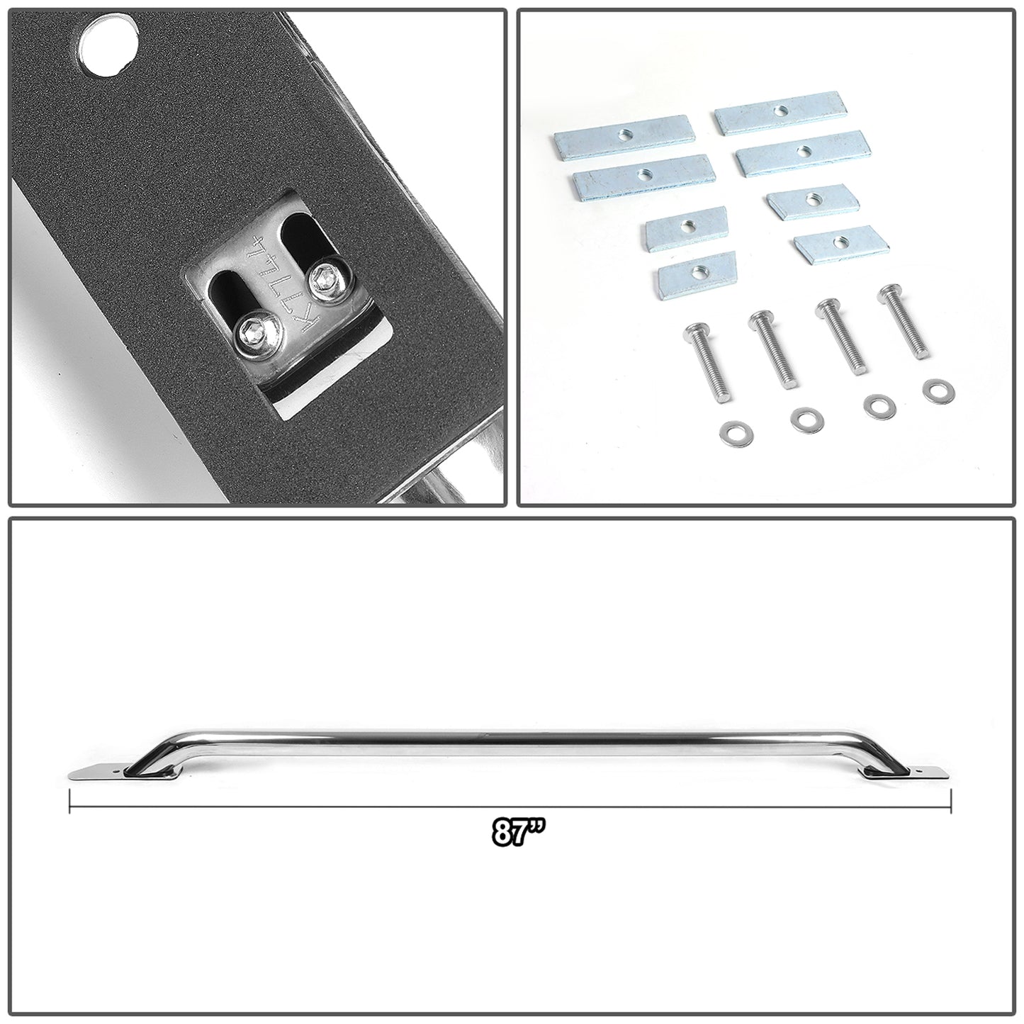 PORTAEQUIPAJE BED RAILS - 14-17 CHEVY SILVERADO 1500, GMC SIERRA 1500 8FT BED / 15-17 CHEVY SILVERADO 2500, 3500HD, GMC SIERRA 2500, 3500HD 8FT BED - CHROME
