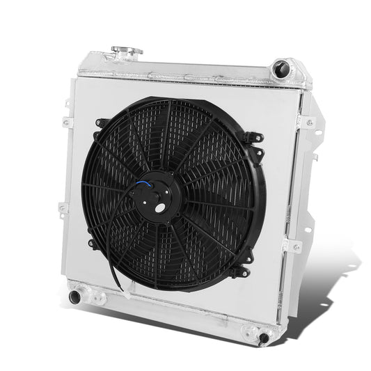 RADIADOR DE ALUMINIO RADIATOR + FAN SHROUD - 2 ROWS - 88-95 TOYOTA TACOMA, 4RUNNER AT 3.0 V6 - BLACK FAN