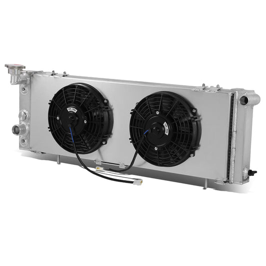RADIADOR DE ALUMINIO RADIATOR + FAN SHROUD - 3 ROWS - 91-01 JEEP CHEROKEE I6 / 95-00 JEEP CHEROKEE SE SPORT I4 / 91-92 JEEP COMANCHE 4.0L I6 - BLACK FAN