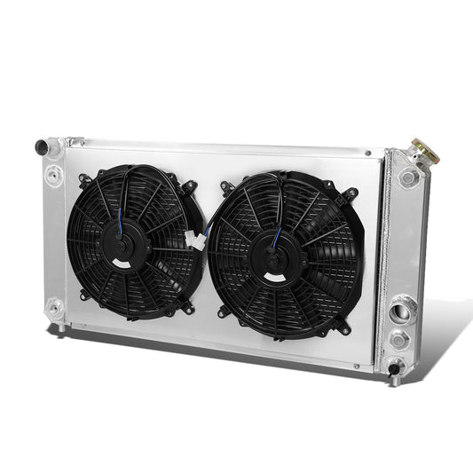 RADIADOR DE ALUMINIO RADIATOR + FAN SHROUD - 3 ROWS - 95-05 CHEVY BLAZER / 94-04 CHEVY S10, GMC SONOMA / 95-01 GMC JIMMY / 96-00 ISUZU HOMBRE / 96-01 OLDSMOBILE BRAVADA - FITS 4.3L MODELS - BLACK FANS