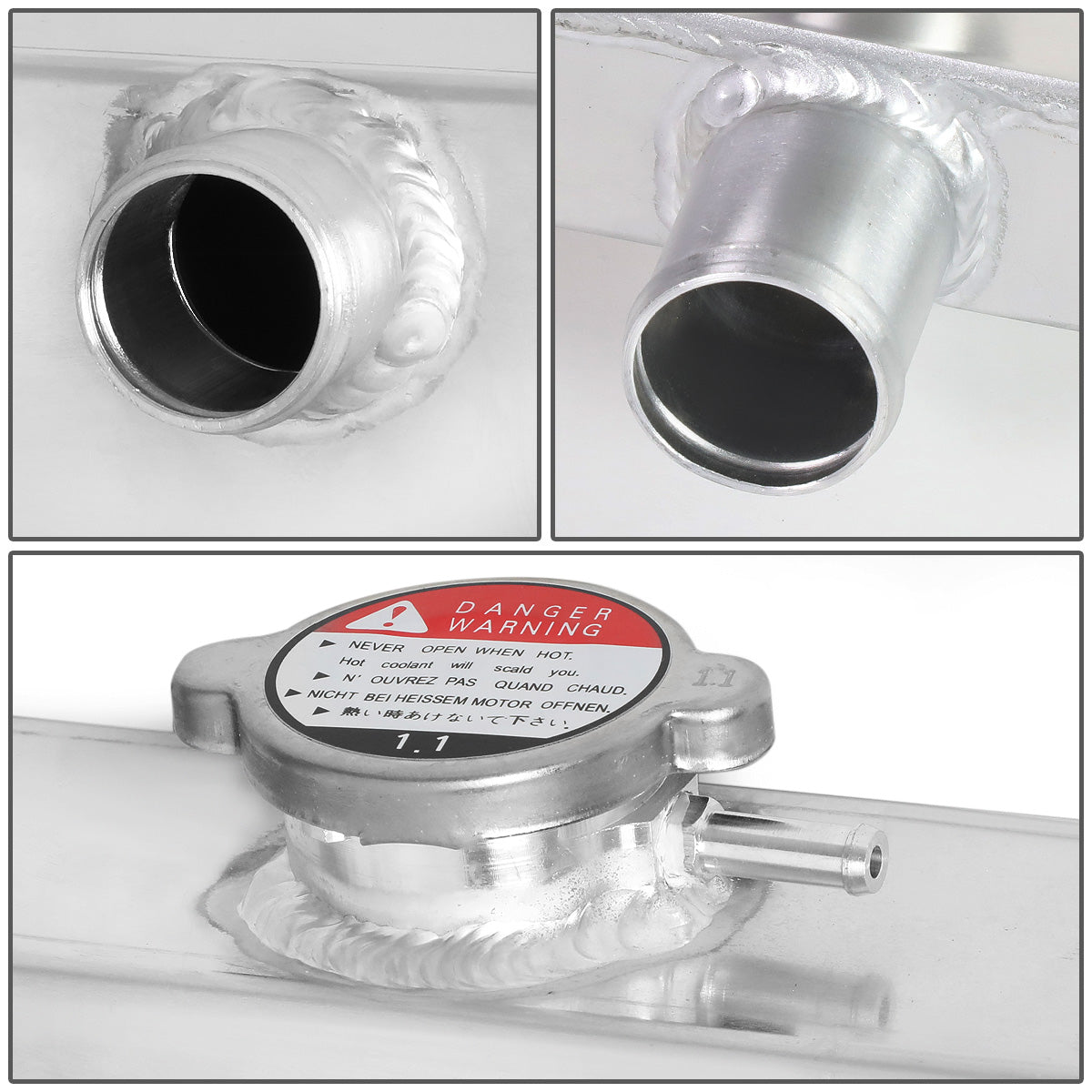 RADIADOR DE ALUMINIO RADIATOR + FAN SHROUD - 3 ROWS - 55-59 CHEVY C/K SERIES TRUCK, PICKUP, SUBURBAN, CHEVY 3100, CHEVY 3200, CHEVY 3400, CHEVY 3500, CHEVY 3600, CHEVY 3700, CHEVY 3800. GMC 100, GMC 150 - FITS MODELS WITH 3.8L, 6.1L I6/V8 OHV ENGINES ONLY