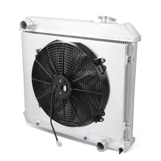 RADIADOR DE ALUMINIO RADIATOR + FAN SHROUD - 3 ROWS - 63-66 CHEVY C10 PICKUP, CHEVY C20 PICKUP, CHEVY C30 PICKUP, CHEVY K10 PICKUP, CHEVY K20 PICKUP, CHEVY K30 PICKUP / 61-62 OLDSMOBILE 88 MT, OLDSMOBILE DYNAMIC MT / 64-65 OLDSMOBILE 45 MT / 65-66