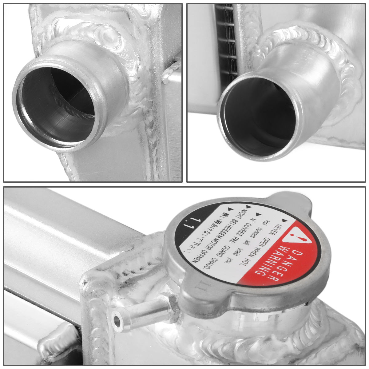 RADIADOR DE ALUMINIO RADIATOR + FAN SHROUD - 3 ROWS - 67-72 CHEVY PICKUP TRUCK C10, C20, C30, K10, K20 CK-SERIES - BLACK FANS