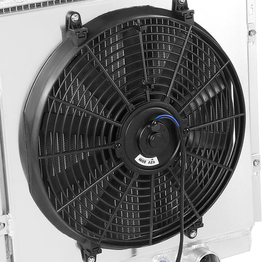 RADIADOR DE ALUMINIO RADIATOR + FAN SHROUD - 3 ROWS - 63-64 FORD FALCON / 1963 FORD FALCON SEDAN DELIVERY / 65-66 FORD MUSTANG / 63-65 MERCURY COMET - BLACK FAN