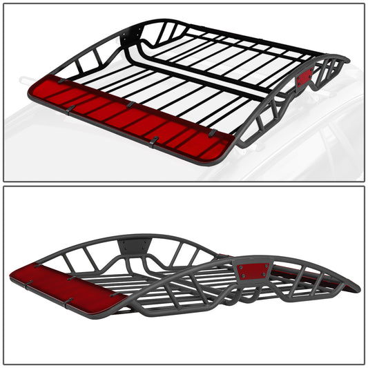 PORTAEQUIPAJE ROOF CARGO BASKET - FITS VEHICLES WITH FLAT CROSSBARS WITH 19-1/4" OR 29" SPACING (FRONT TO BACK) - 55'' W X 40'' L X 5" H - RED