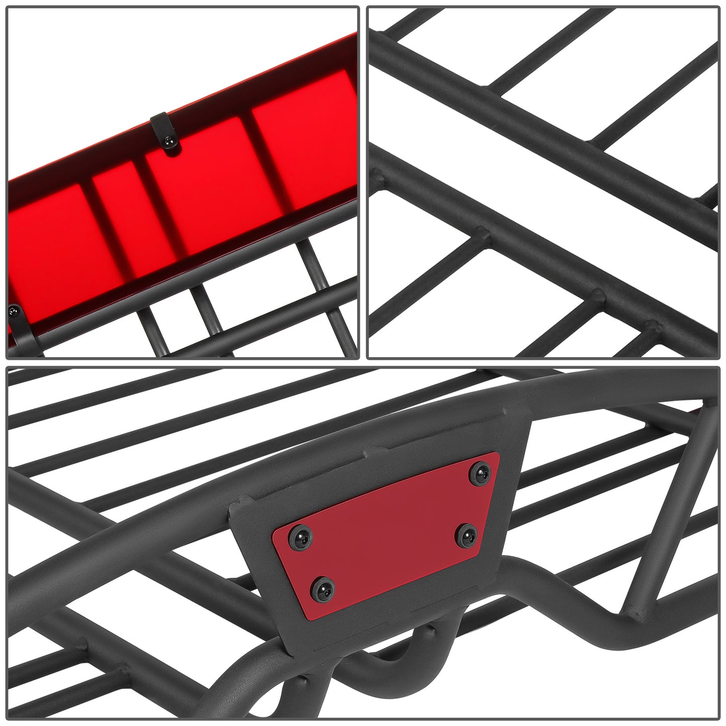 PORTAEQUIPAJE ROOF CARGO BASKET - FITS VEHICLES WITH FLAT CROSSBARS WITH 19-1/4" OR 29" SPACING (FRONT TO BACK) - 55'' W X 40'' L X 5" H - RED