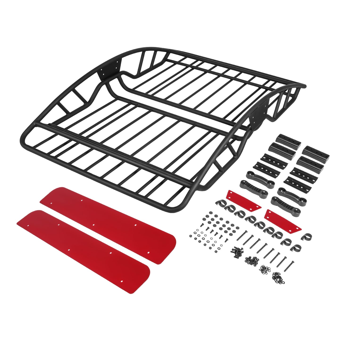 PORTAEQUIPAJE ROOF CARGO BASKET - FITS VEHICLES WITH FLAT CROSSBARS WITH 19-1/4" OR 29" SPACING (FRONT TO BACK) - 55'' W X 40'' L X 5" H - RED