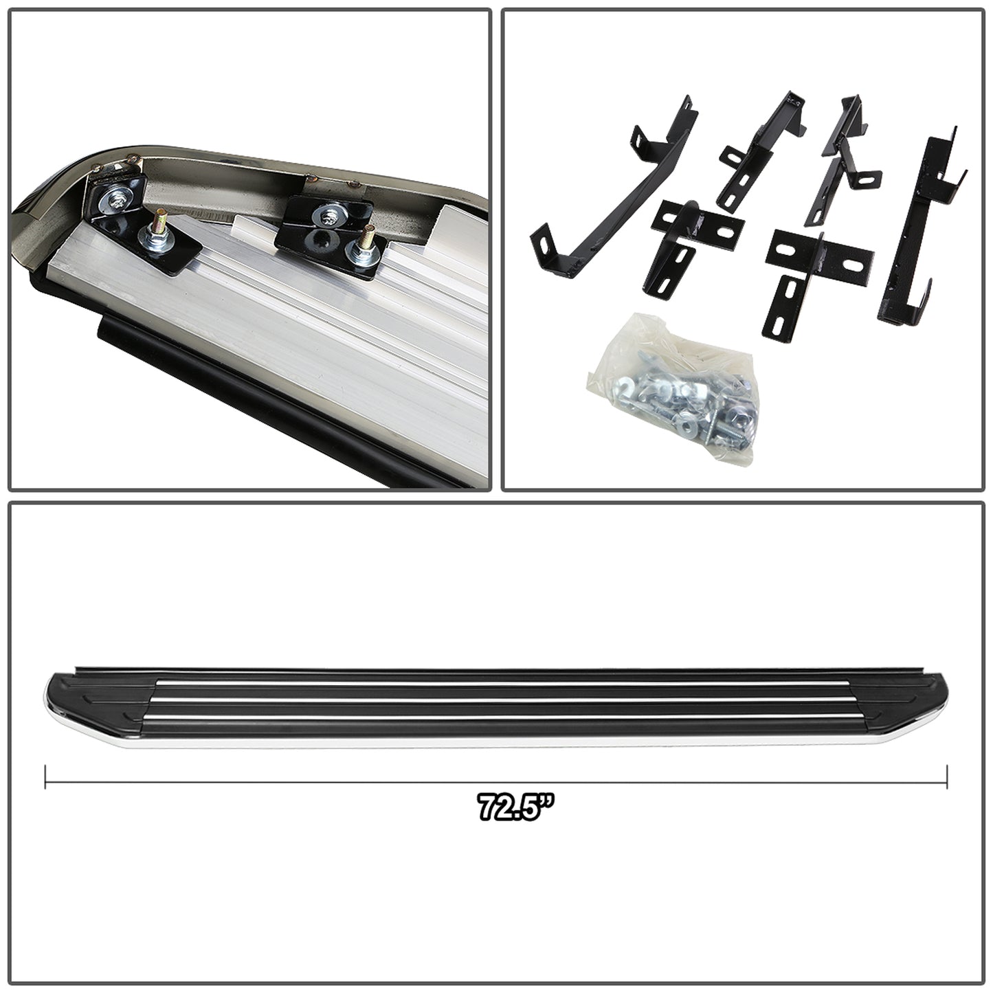 ESTRIBOS ALUMINUM - 6" - 08-13 TOYOTA HIGHLANDER - BLACK
