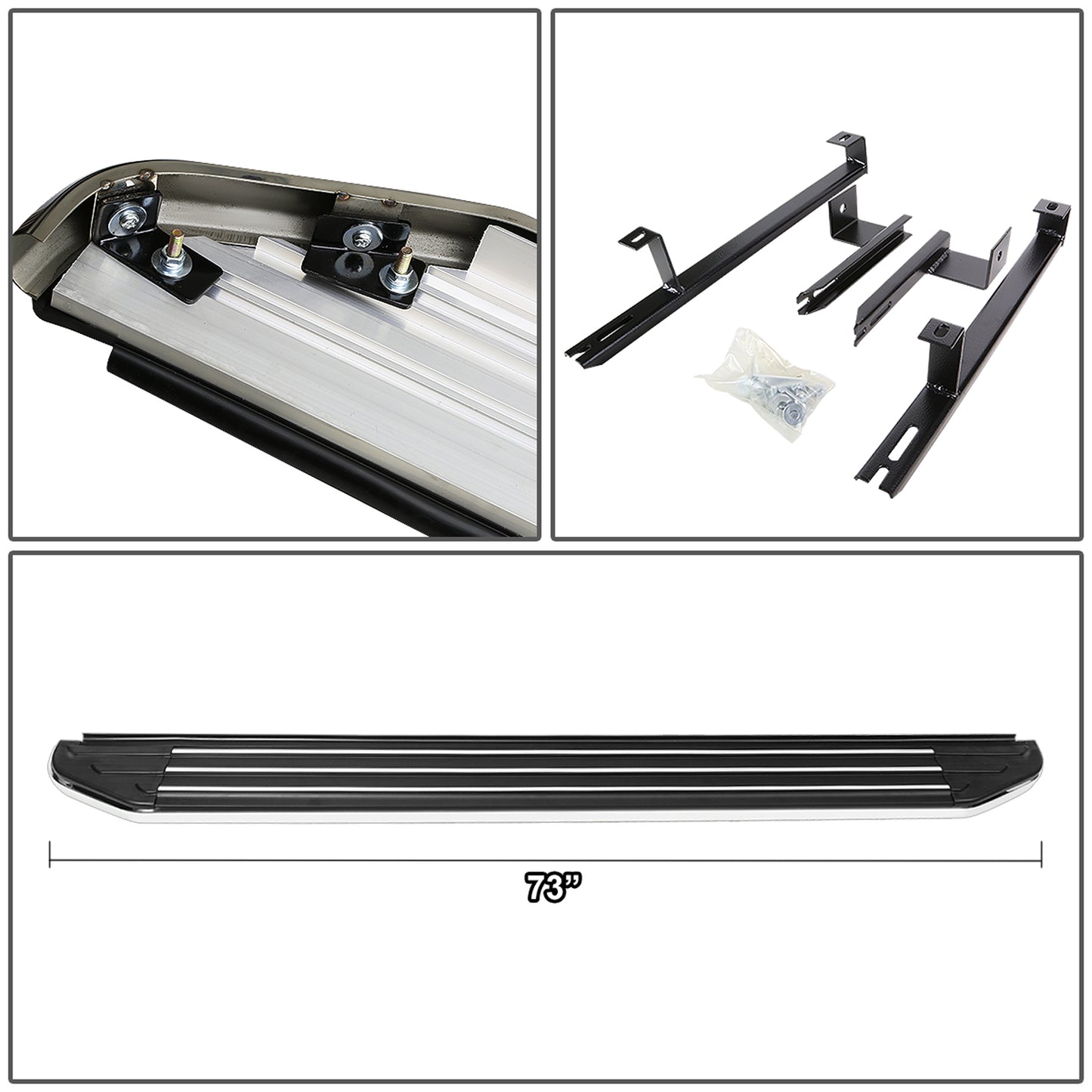 ESTRIBOS ALUMINUM - 6" - 10-15 LEXUS RX350 , RX450H - BLACK