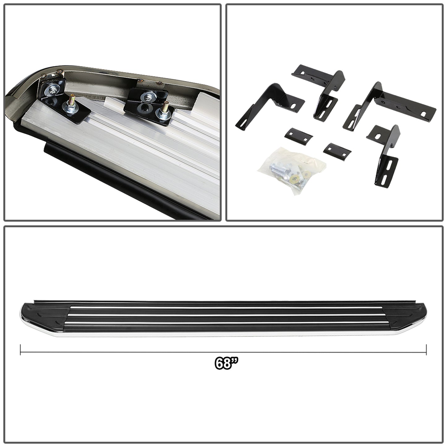 ESTRIBOS ALUMINUM - 6" - TOYOTA RAV4 - BLACK