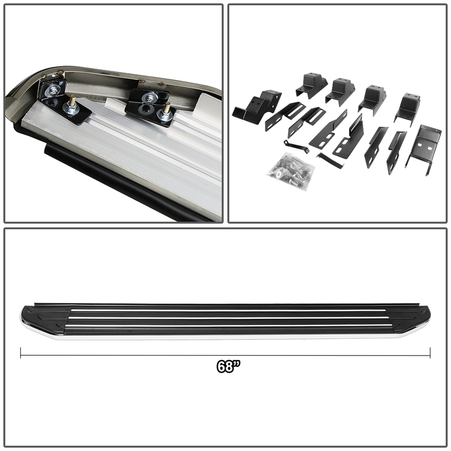 ESTRIBOS ALUMINUM - 5.5" - 07-09 ACURA MDX - METALLIC / BLACK