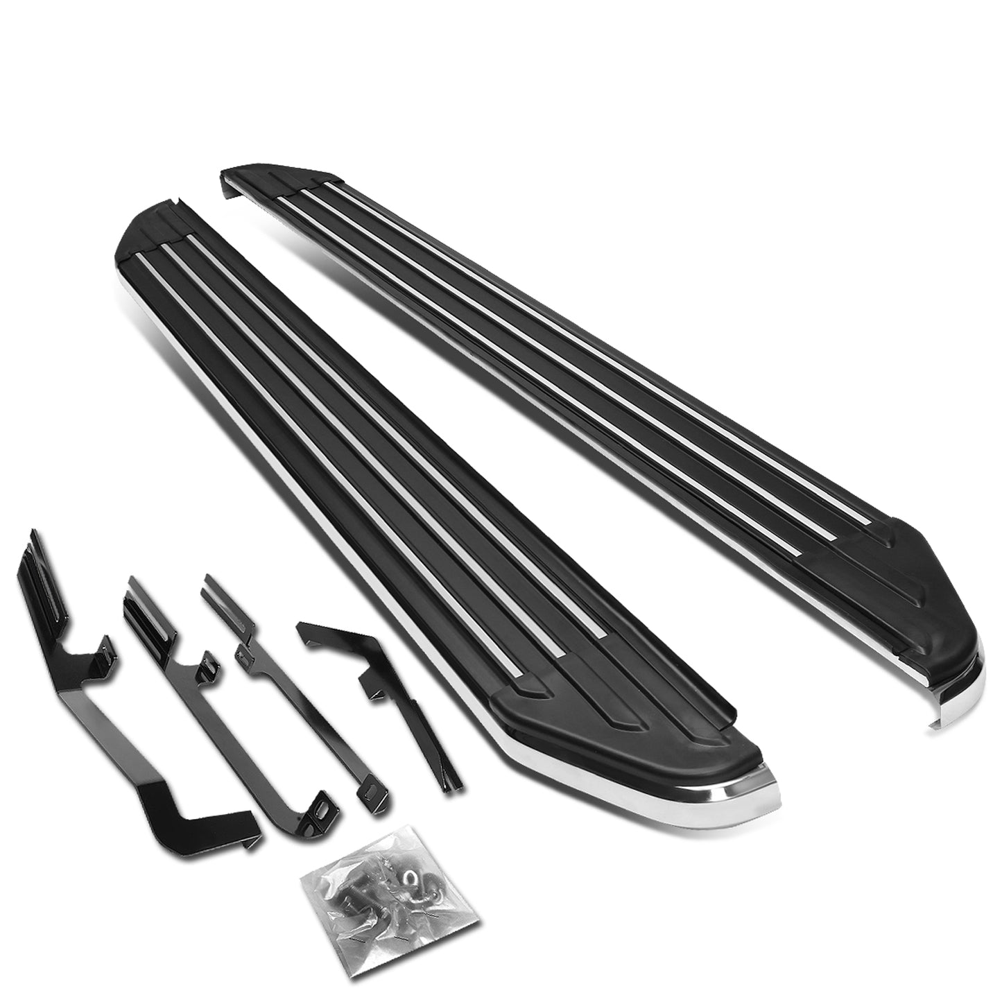 ESTRIBOS ALUMINUM - 6" - 13-17 HYUNDAI SANTA FE - DOES NOT FIT XL MODELS - METALLIC / BLACK