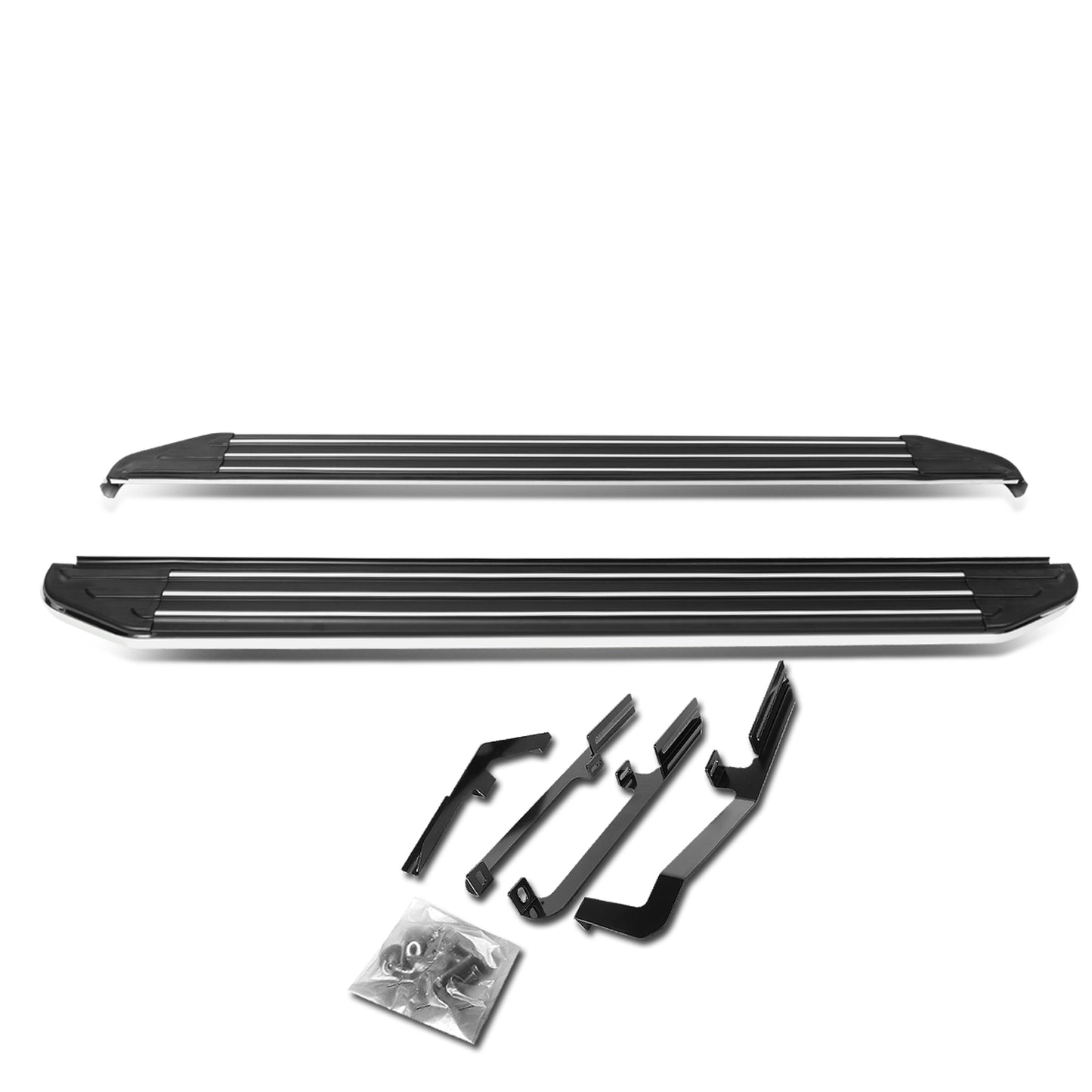 ESTRIBOS ALUMINUM - 6" - 13-17 HYUNDAI SANTA FE - DOES NOT FIT XL MODELS - METALLIC / BLACK
