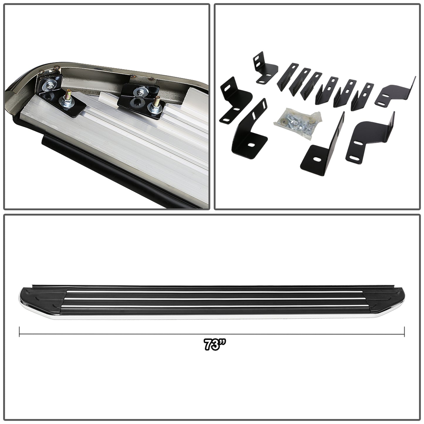 ESTRIBOS ALUMINUM - 6" - 07-16 JEEP WRANGLER JK 4-DOOR - BLACK