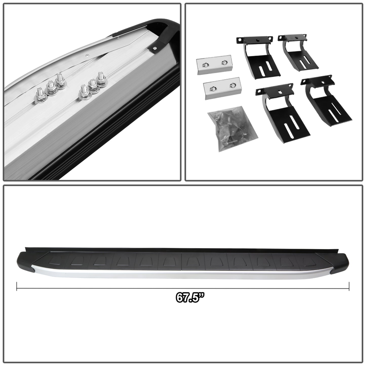 ESTRIBOS ALUMINUM - 5.75" - 12-16 HONDA CR-V - METALLIC / BLACK