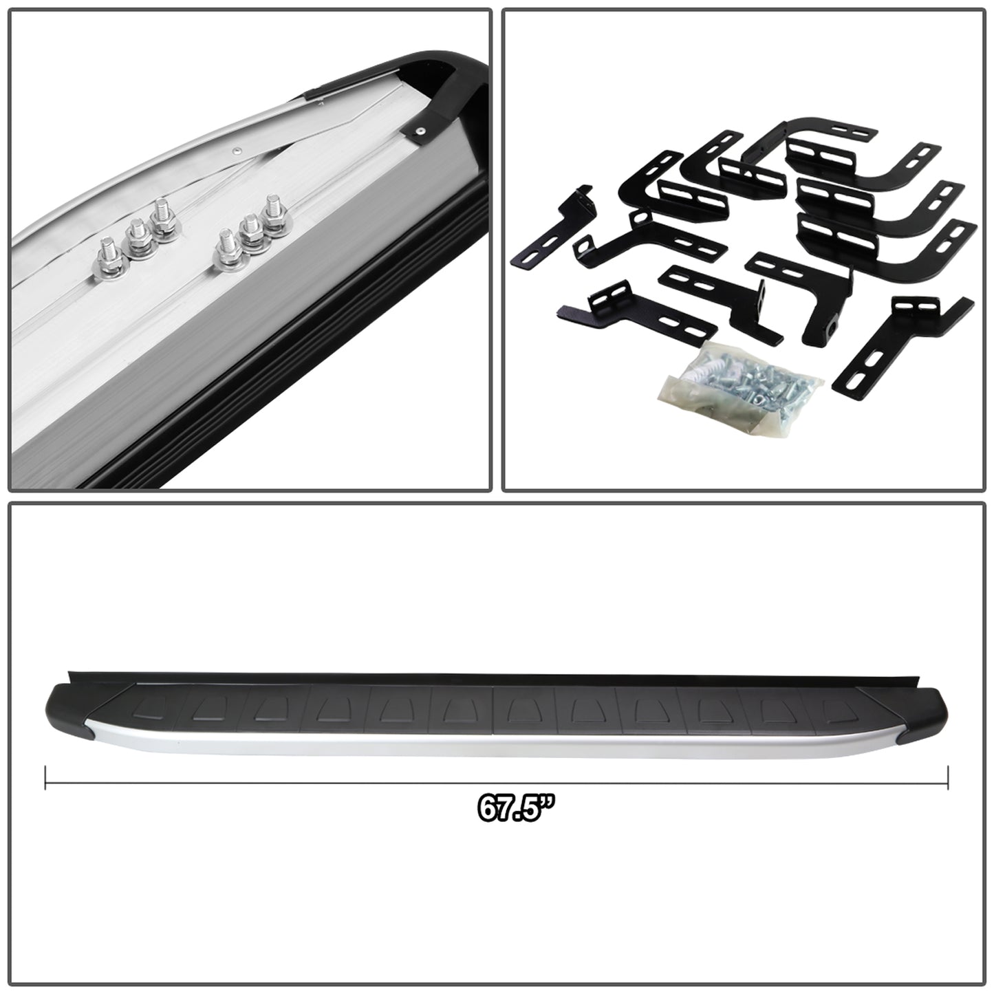 ESTRIBOS ALUMINUM - 5.75" - 10-17 TOYOTA 4-RUNNER - METALLIC / BLACK