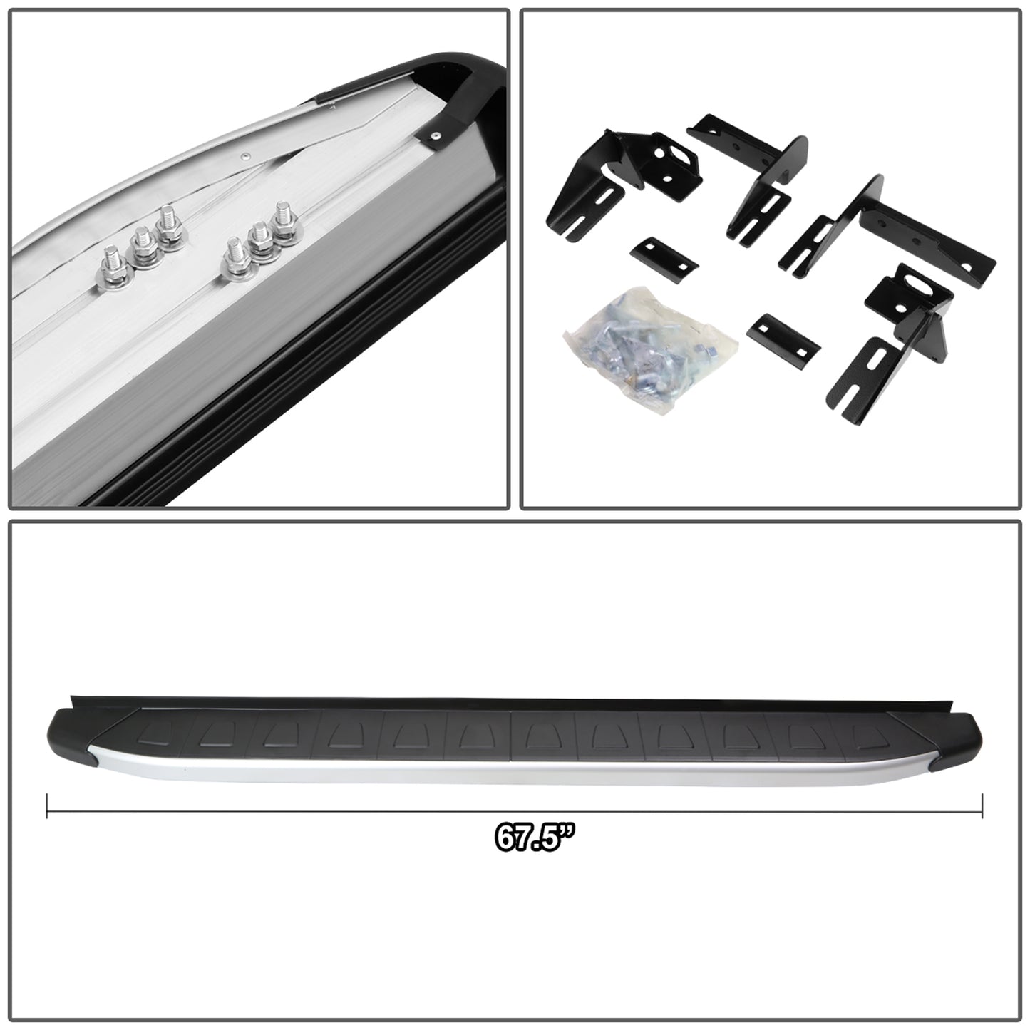 ESTRIBOS ALUMINUM - 5.75" - 13-16 TOYOTA RAV4 - METALLIC / BLACK