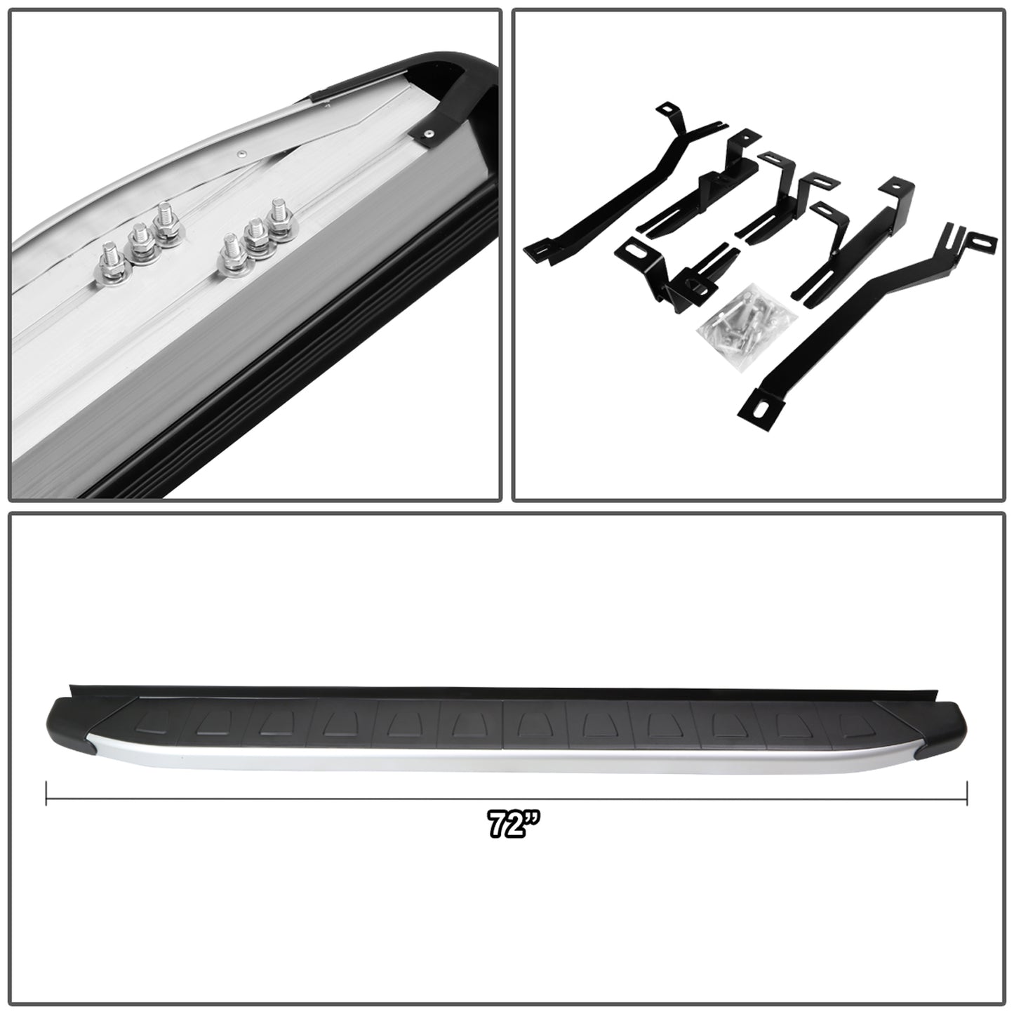 ESTRIBOS ALUMINUM - 6" - 08-13 TOYOTA HIGHLANDER - BLACK