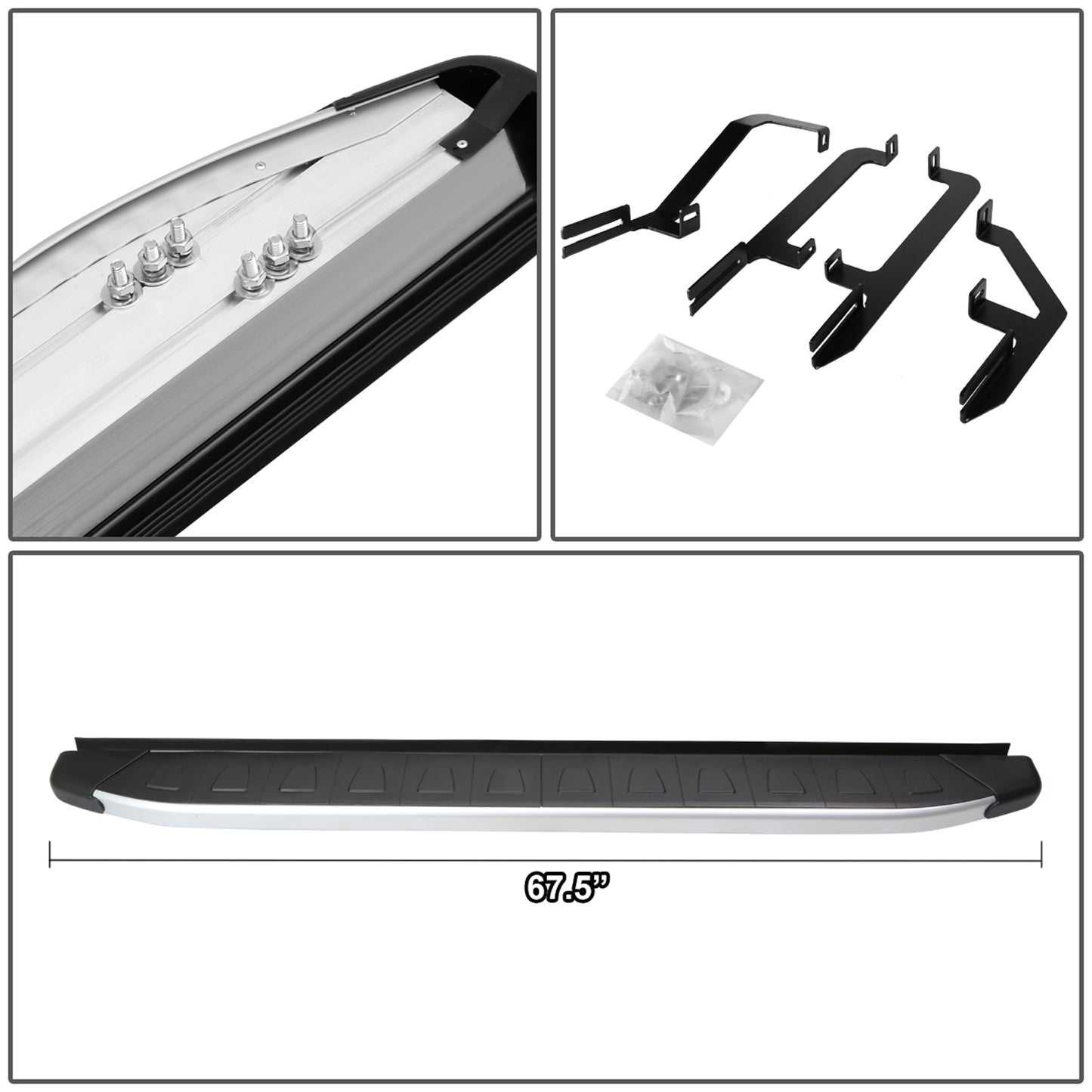 ESTRIBOS ALUMINM - 6" - 13-17 HYUNDAI SANTA FE - DOES NOT FIT XL MODELS - BLACK
