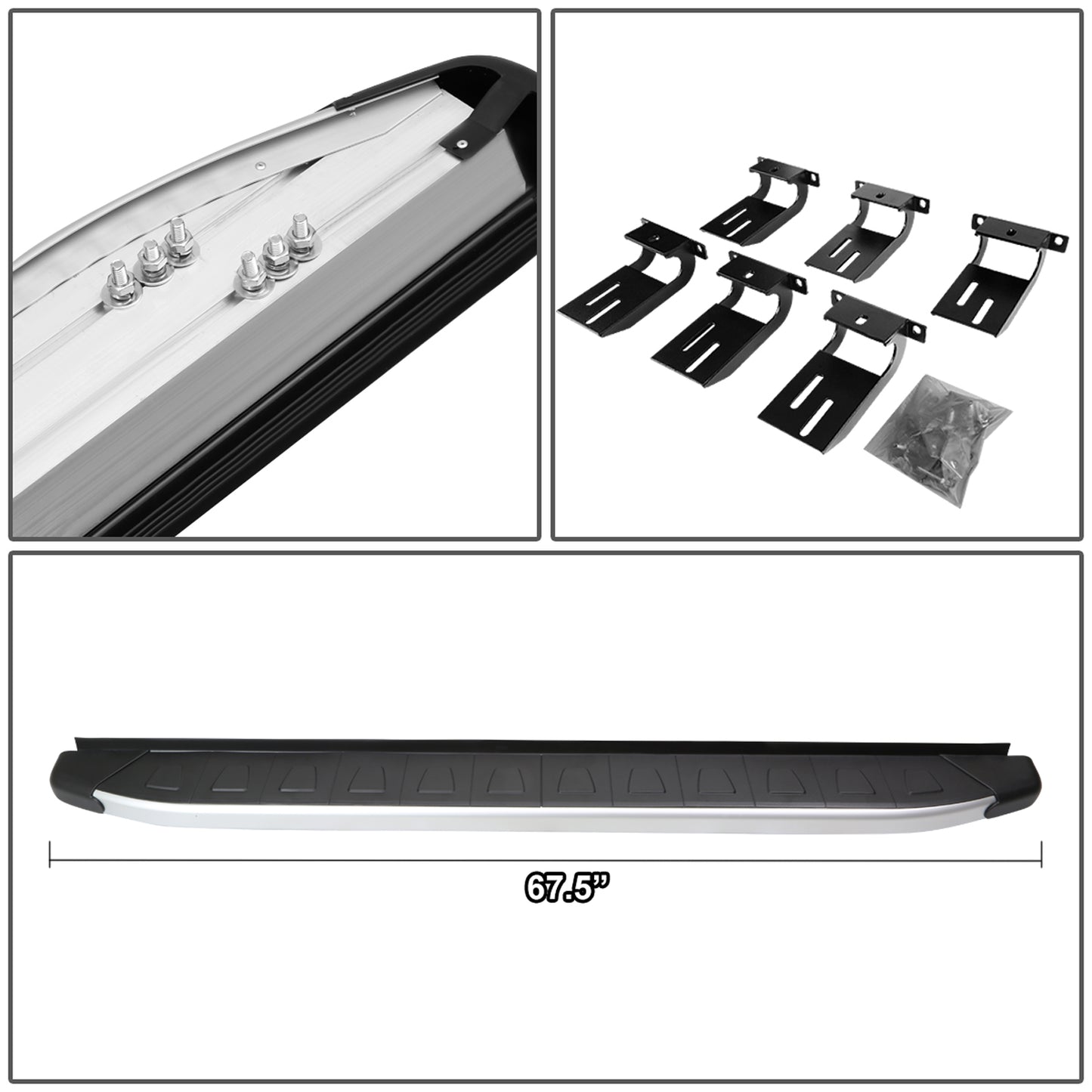 ESTRIBOS ALUMINUM - 5.75" - 11-17 JEEP GRAND CHEROKEE - METALLIC / BLACK