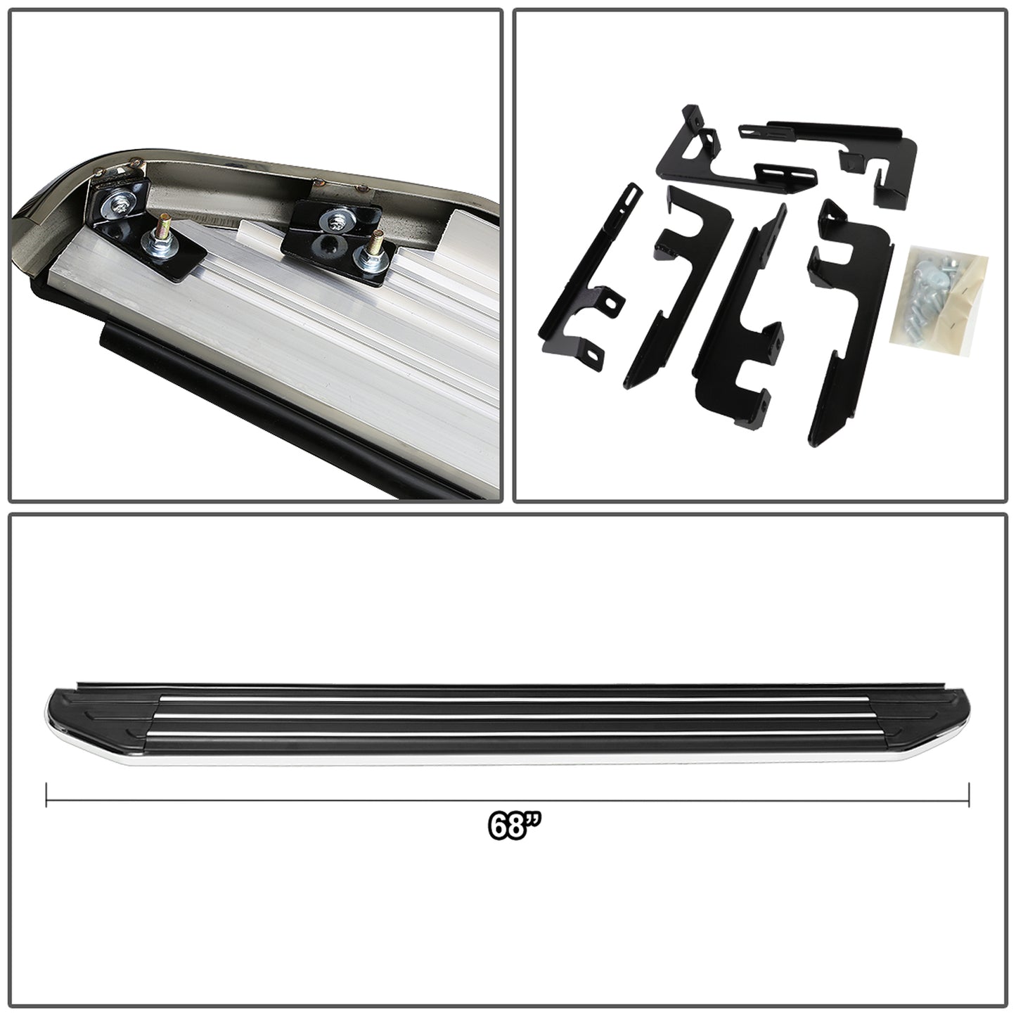 ESTRIBOS ALUMINUM - 5.5" - 16-18 HONDA PILOT - METALLIC / BLACK