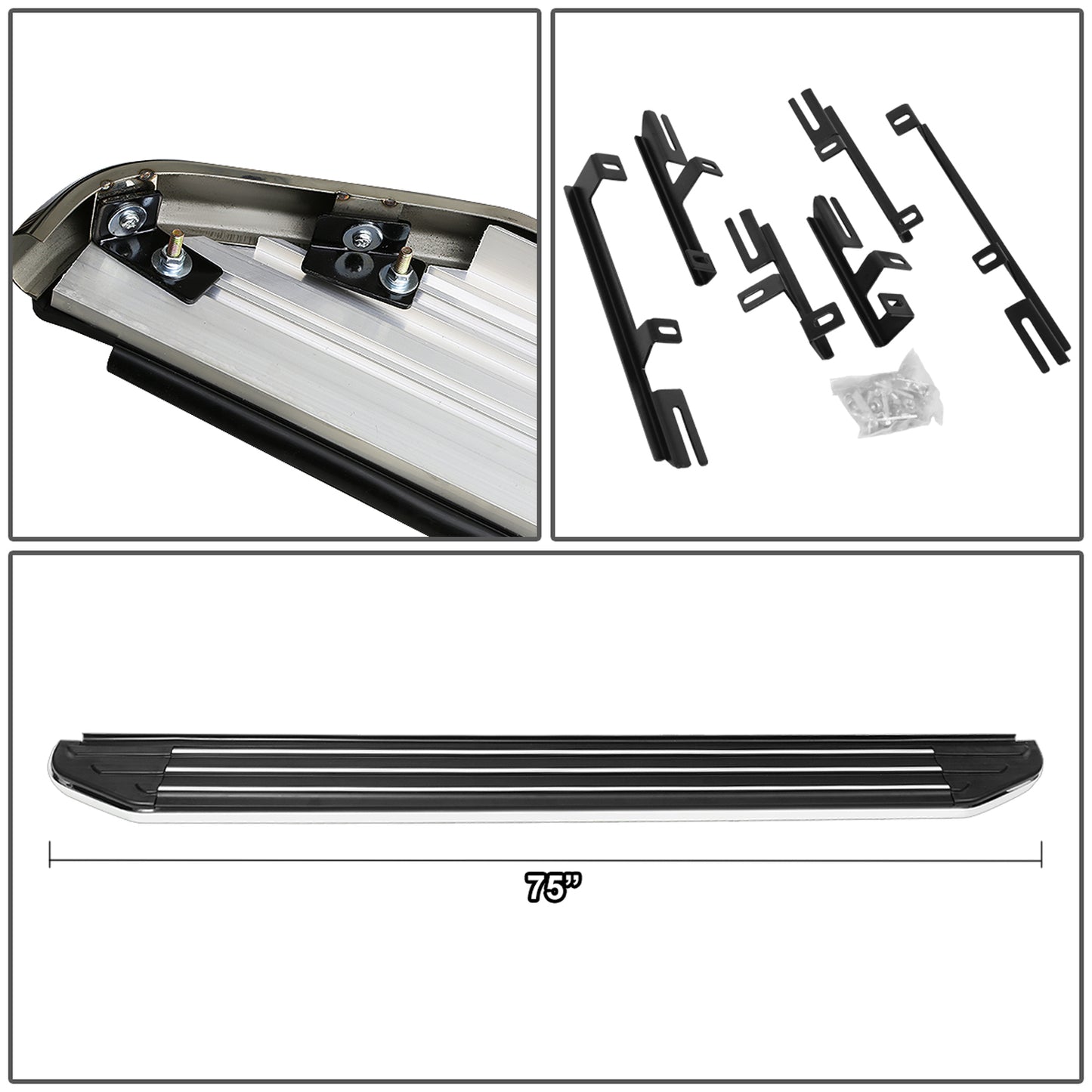 ESTRIBOS ALUMINUM - 5.5" - 18-19 VOLKSWAGEN ATLAS - METALLIC / BLACK