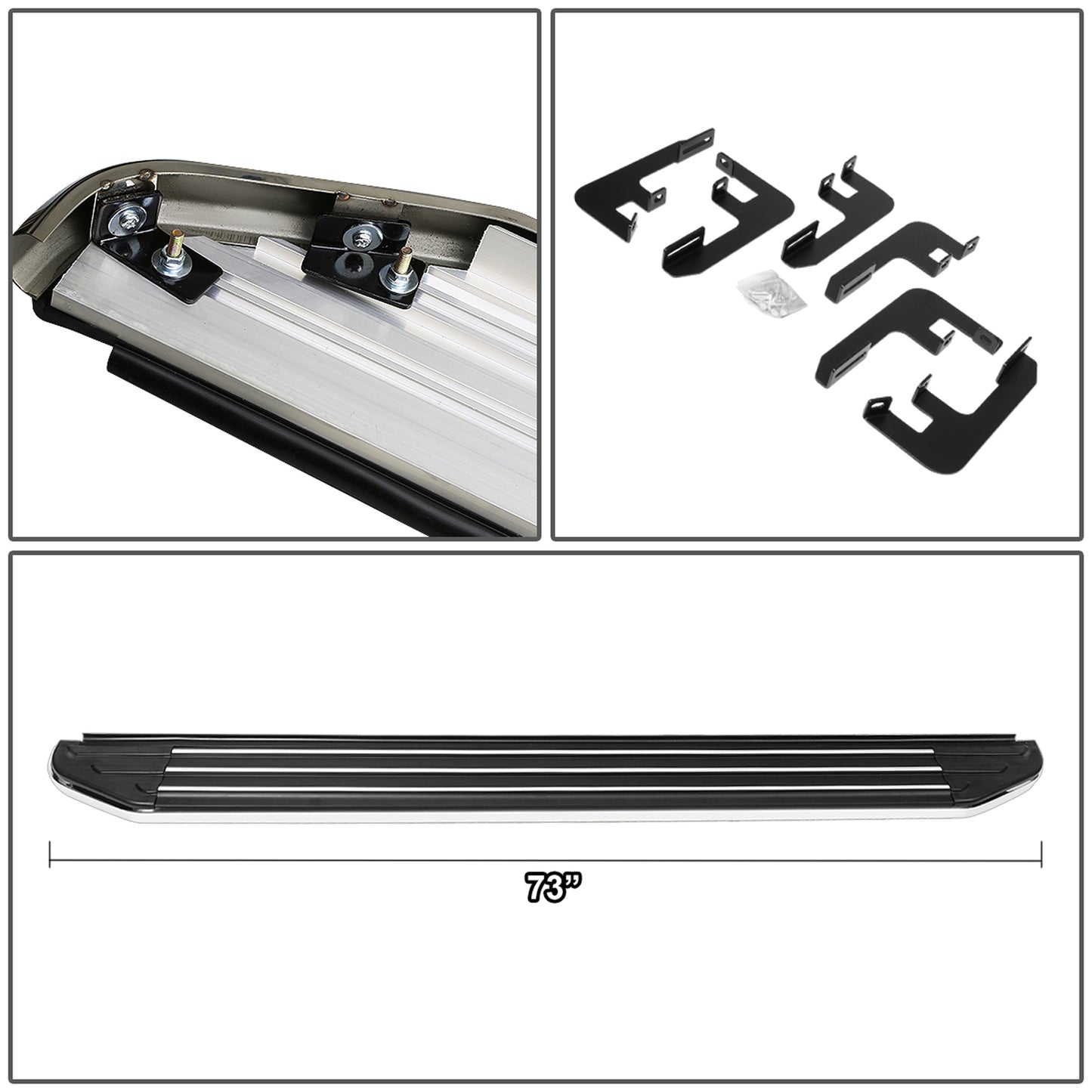 ESTRIBOS ALUMINUM - 5.5" - 14-19 ACURA MDX - METALLIC / BLACK