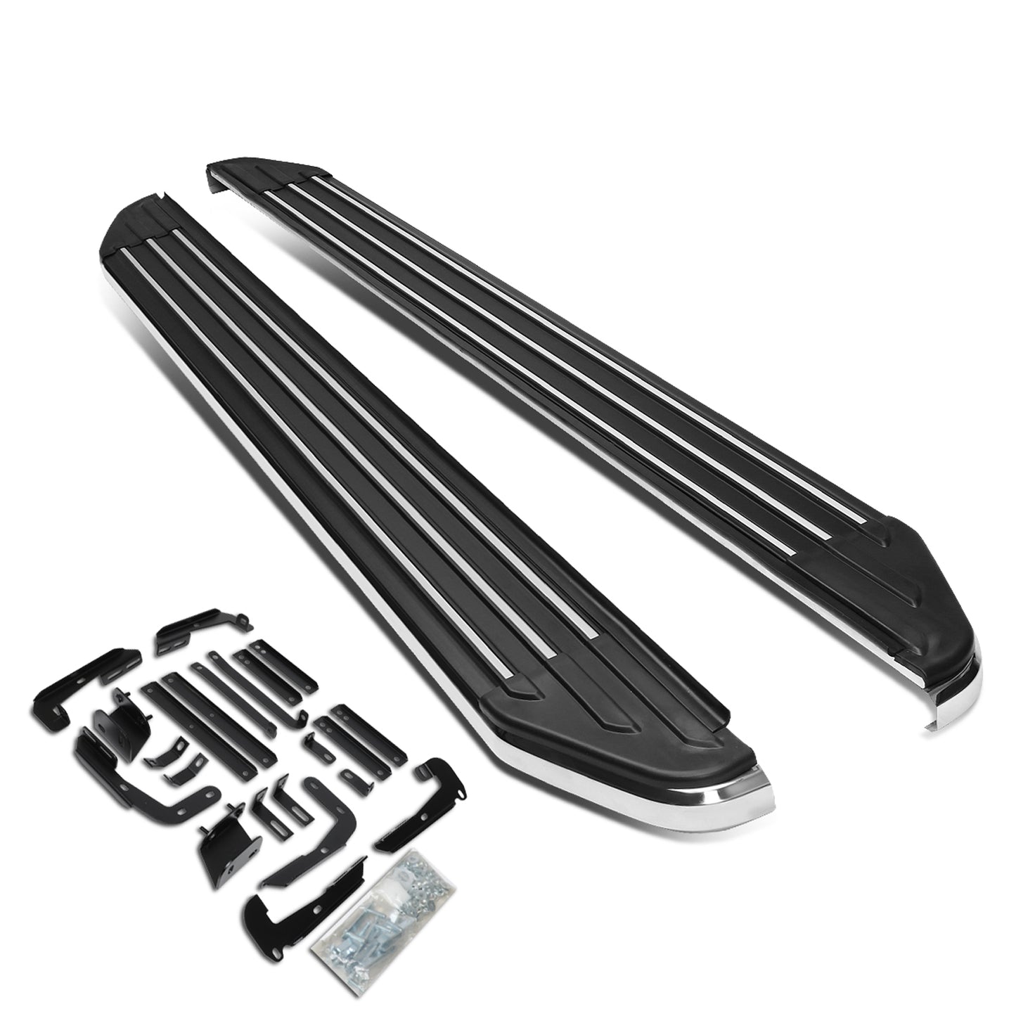 ESTRIBOS ALUMINUM - 5.5" - 14-15 NISSAN PATHFINDER / 13-19 INFINITI QX60 - METALLIC / BLACK