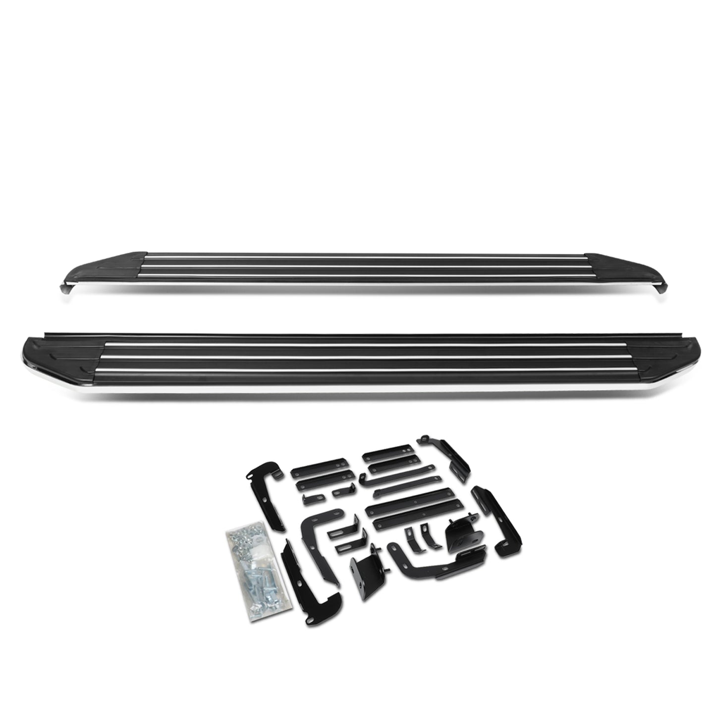 ESTRIBOS ALUMINUM - 5.5" - 14-15 NISSAN PATHFINDER / 13-19 INFINITI QX60 - METALLIC / BLACK