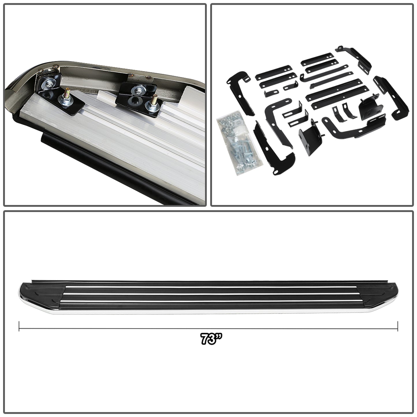 ESTRIBOS ALUMINUM - 5.5" - 14-15 NISSAN PATHFINDER / 13-19 INFINITI QX60 - METALLIC / BLACK