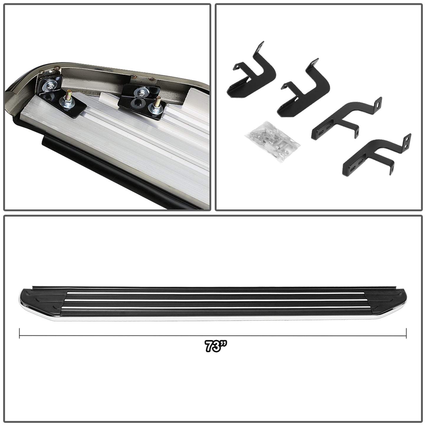 ESTRIBOS ALUMINUM - 5.5" - 16-19 LEXUS RX350, RX350L, RX450H, RX450HL - METALLIC / BLACK