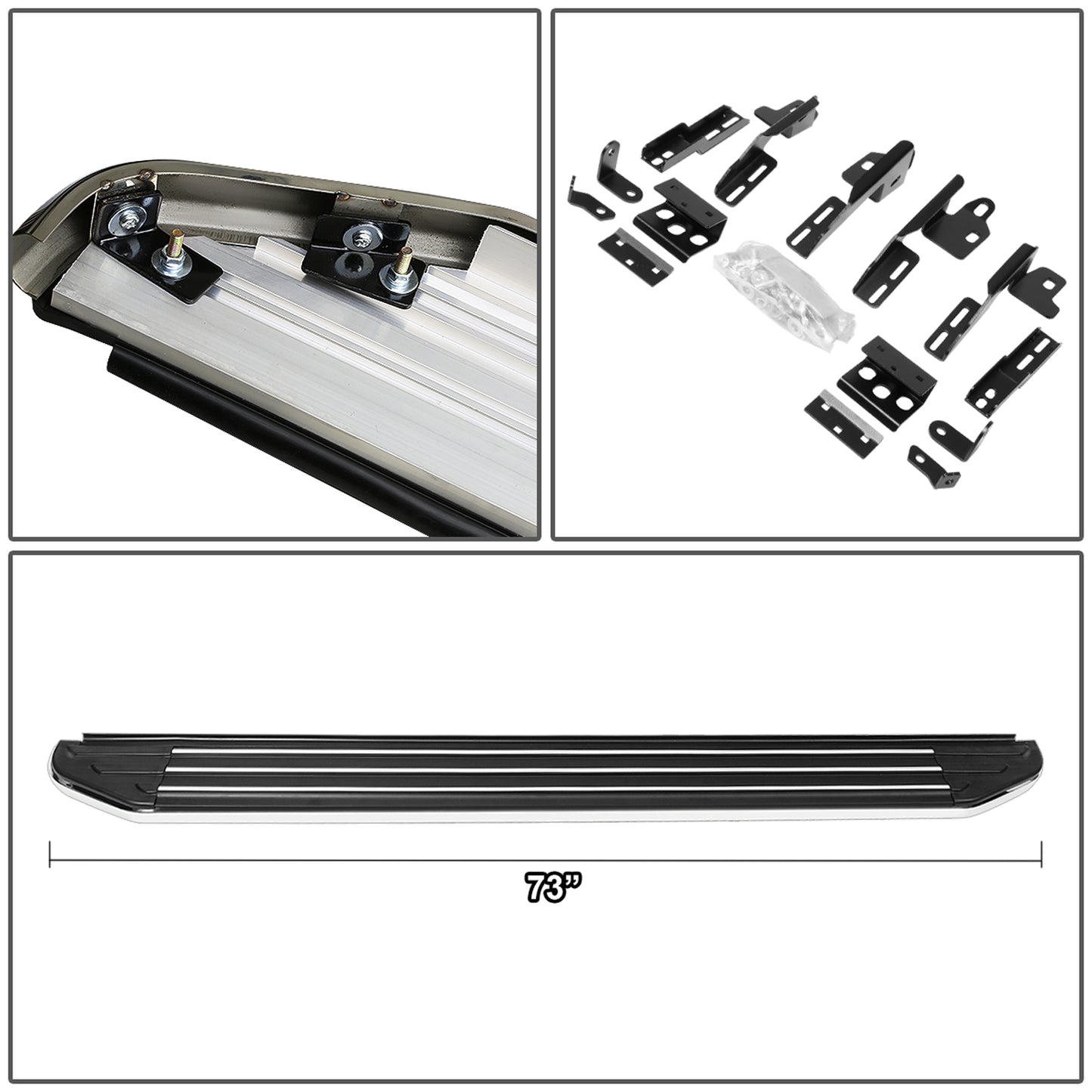ESTRIBOS ALUMINUM - 5.5" - 11-19 FORD EXPLORER - METALLIC / BLACK