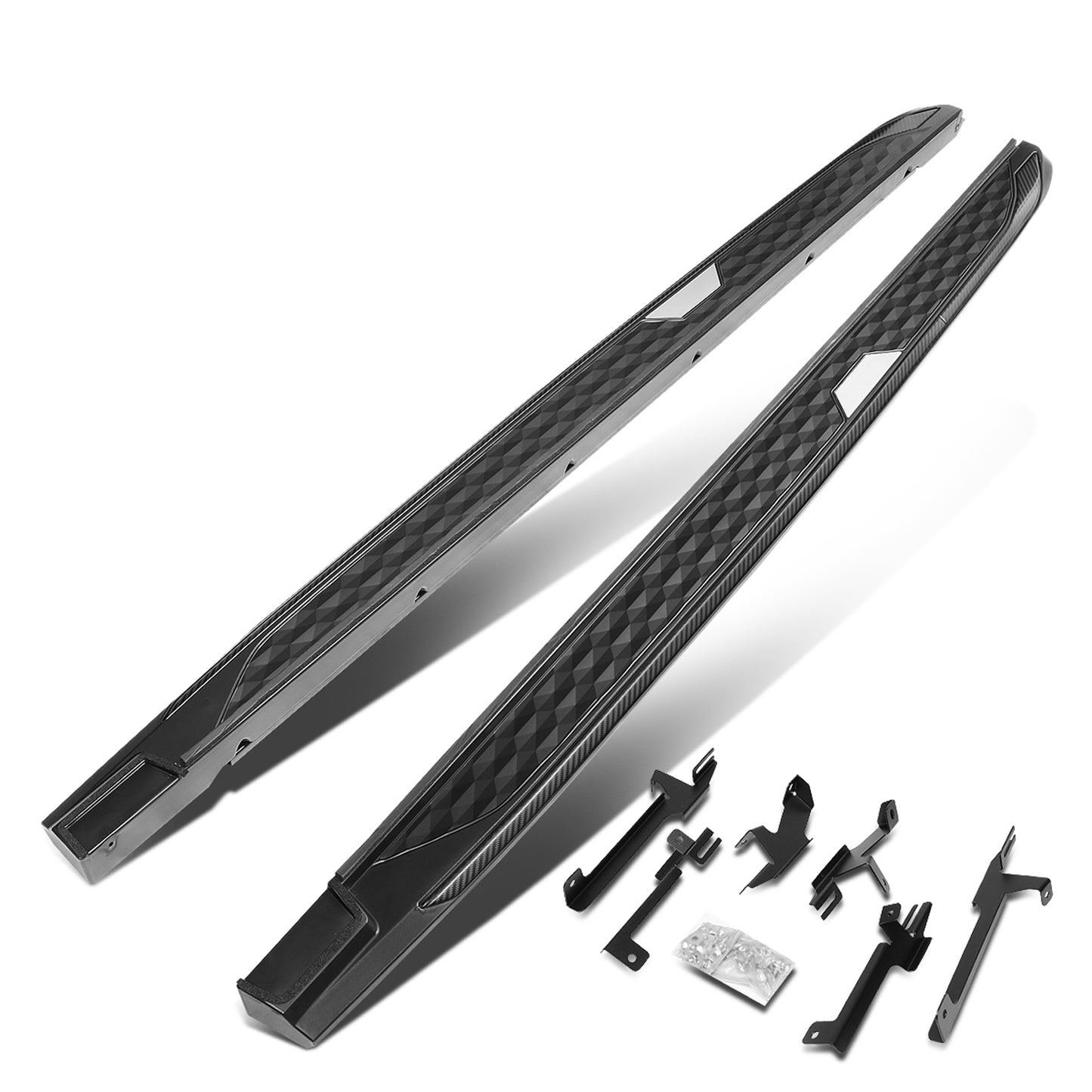 ESTRIBOS ALUMINUM - 5.5" - 19-20 TOYOTA RAV4 - BLACK / CARBON FIBER TRIM