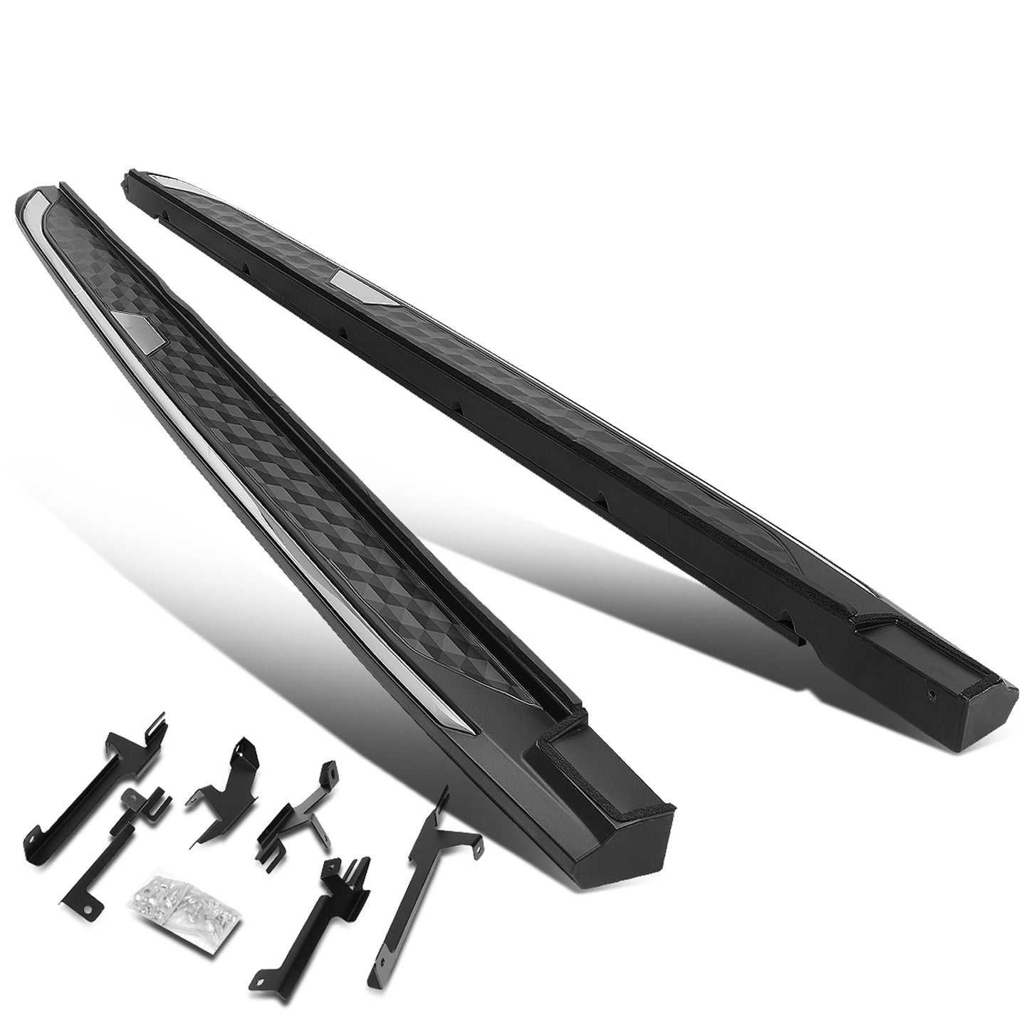 ESTRIBOS ALUMINUM - 5.5" - 19-20 TOYOTA RAV4 - BLACK / CHROME TRIM