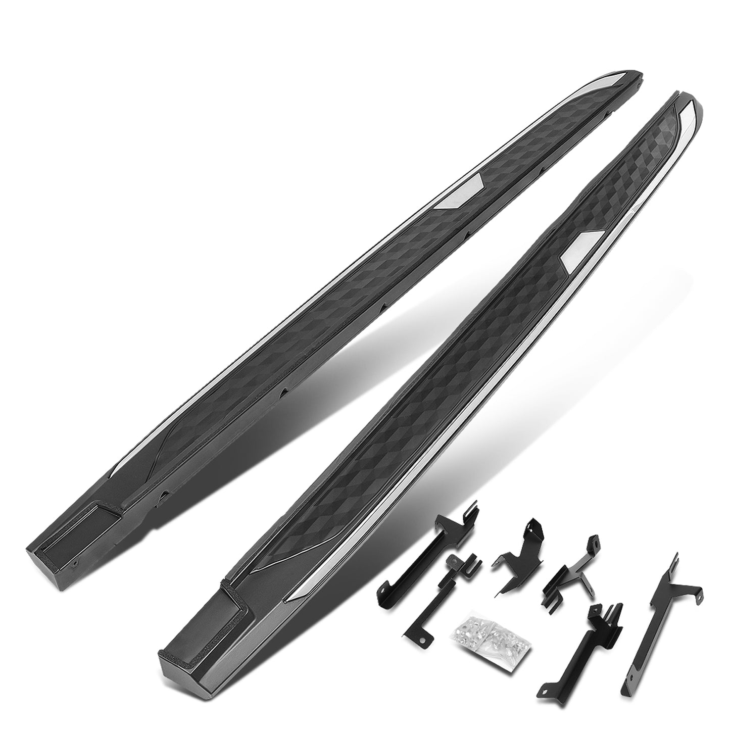 ESTRIBOS ALUMINUM - 5.5" - 19-20 TOYOTA RAV4 - BLACK / CHROME TRIM