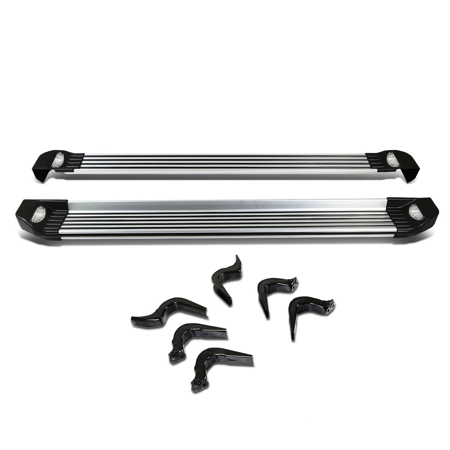 ESTRIBOS ALUMINUM - 07-14 TOYOTA FJ CRUISER - W/ LIGHTS - BLACK