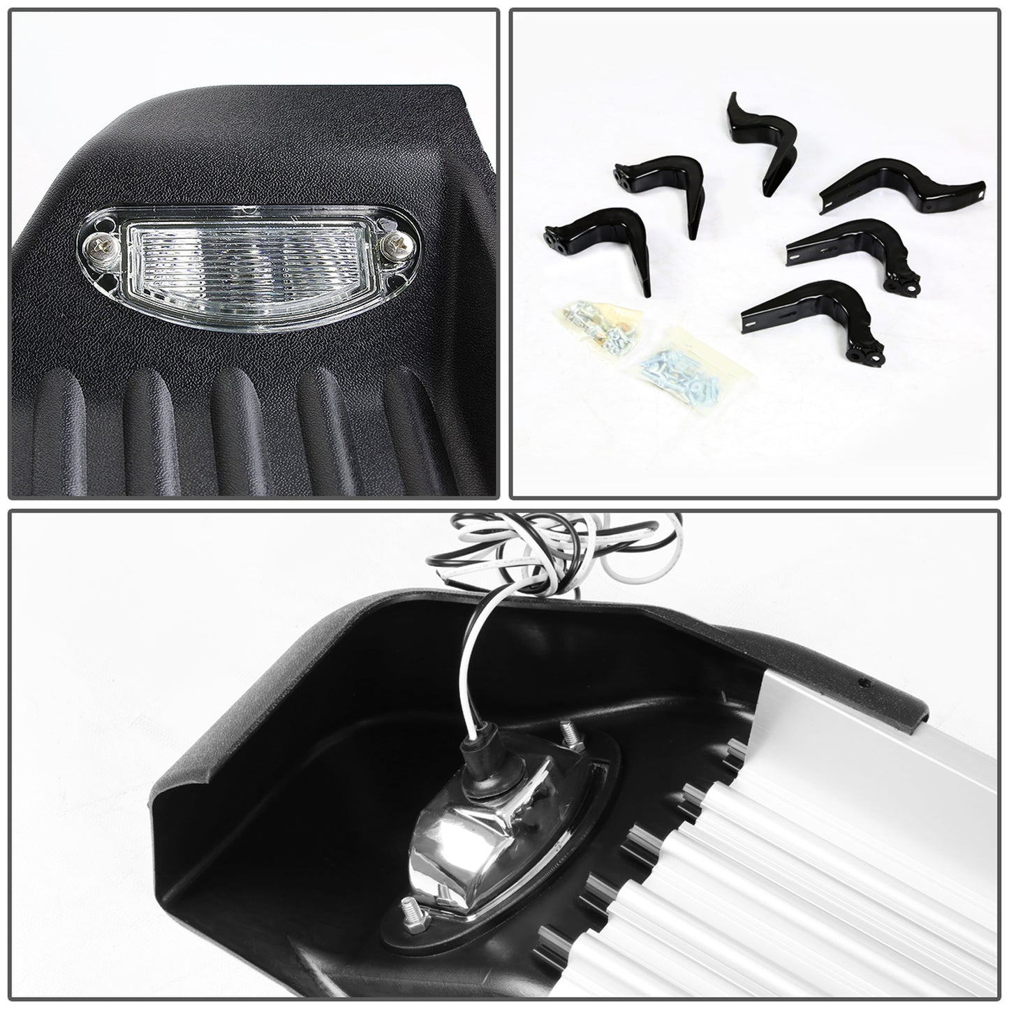 ESTRIBOS ALUMINUM - 07-14 TOYOTA FJ CRUISER - W/ LIGHTS - BLACK